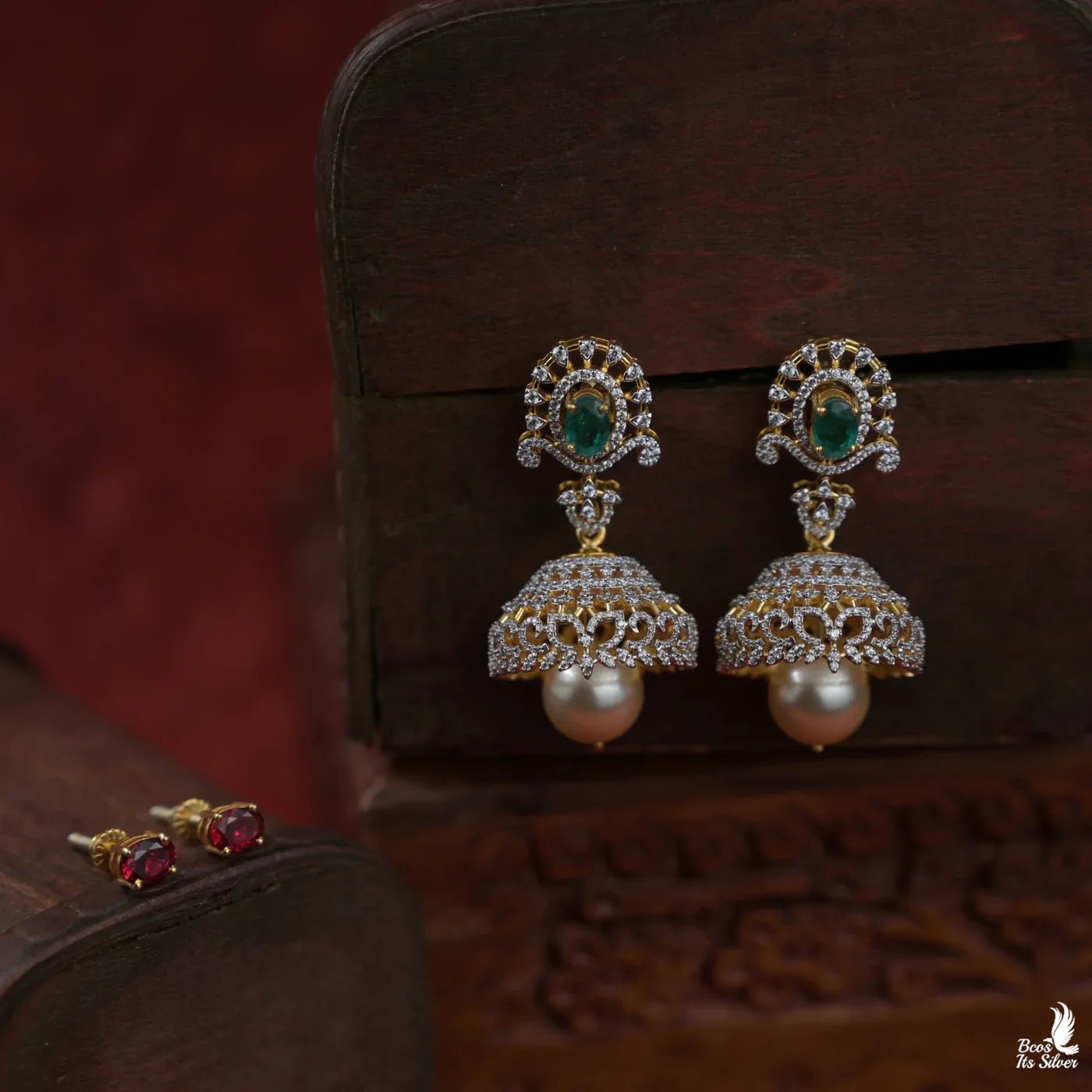 Diamond look a like earrings - BCOS Its Silver