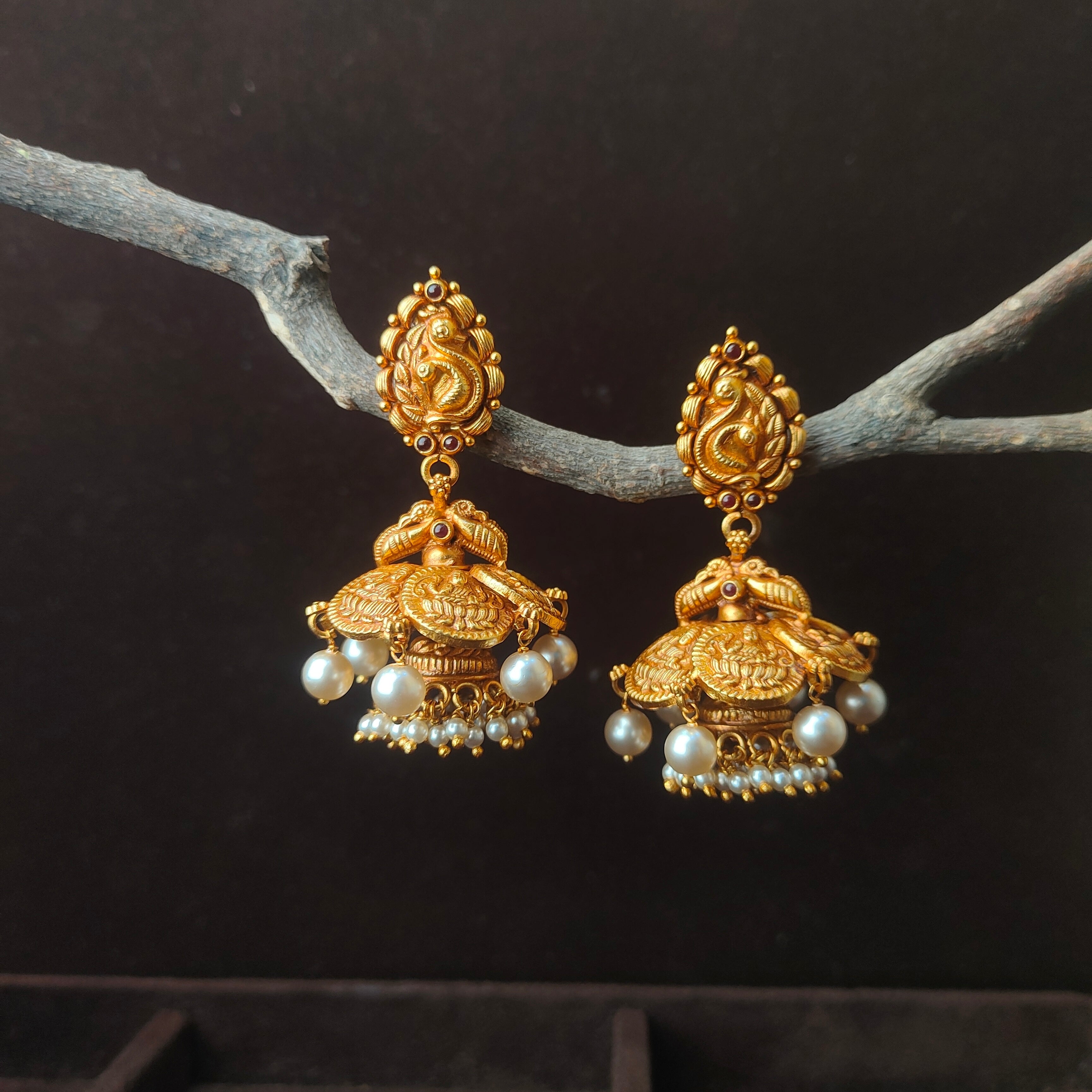 2 Layer Lakshmi Jhumka - 0065 - BCOS Its Silver