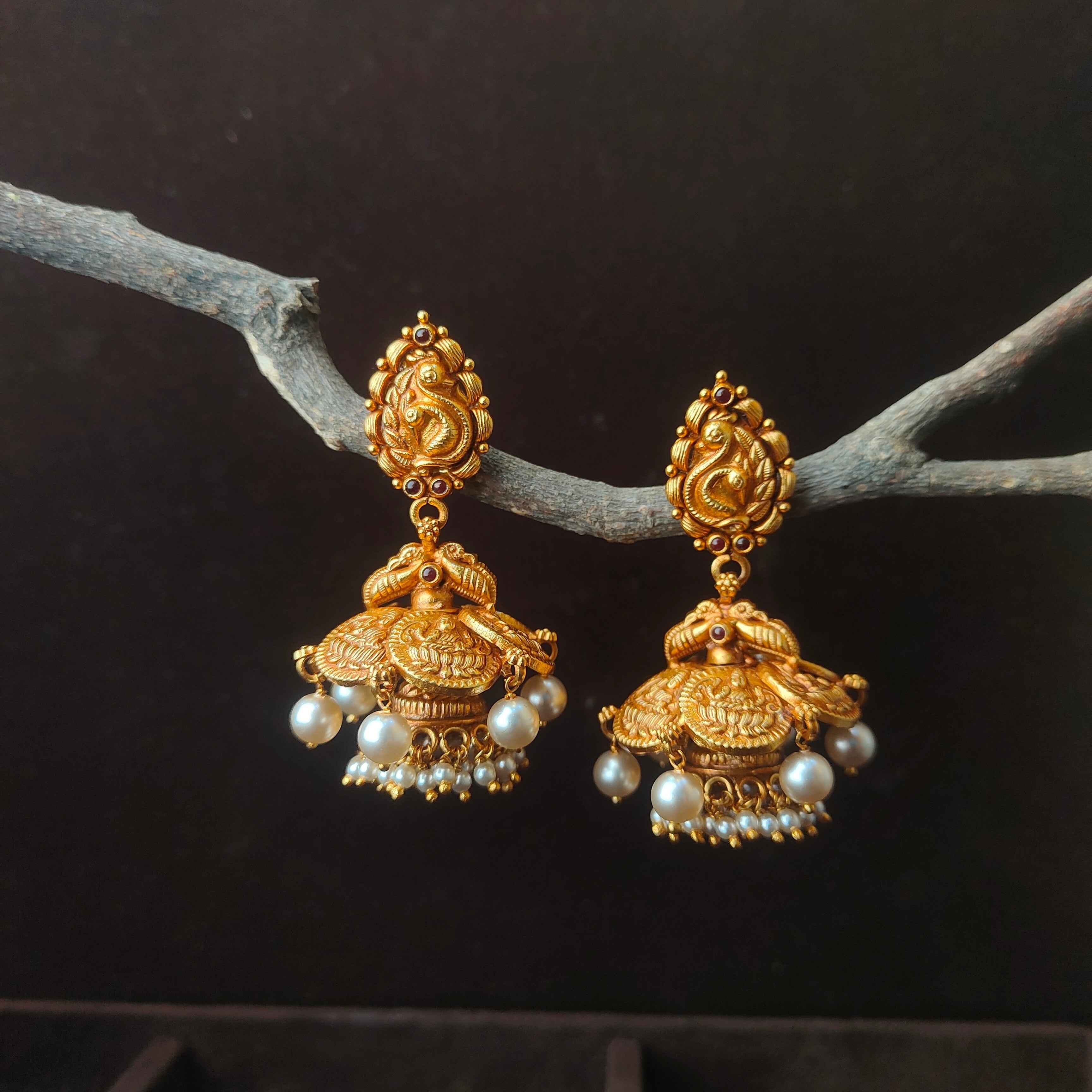 2 Layer Lakshmi Jhumka - 0065 - BCOS Its Silver