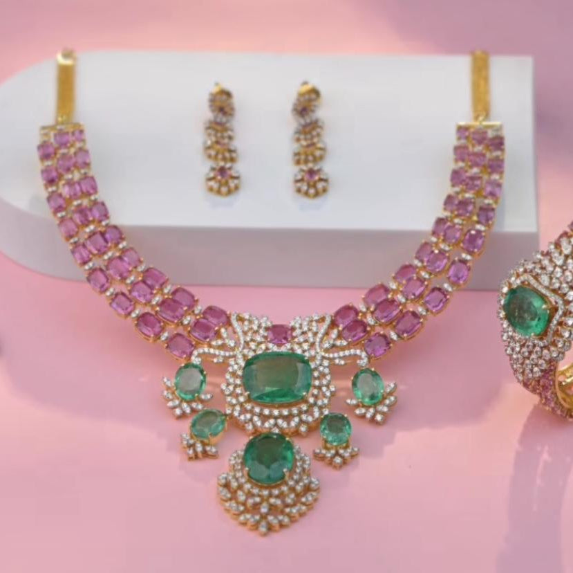 92.5 Diamond look alike set - 0234 - BCOS Its Silver