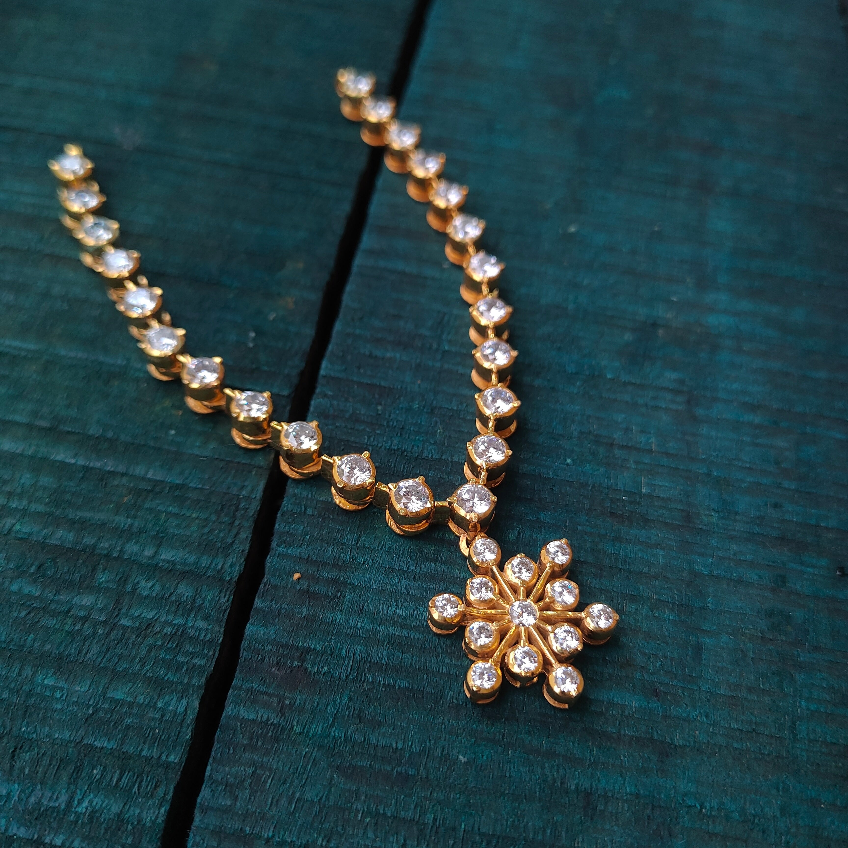 925 Silver Diamond Look Close Setting Necklace - 0077 - BCOS Its Silver