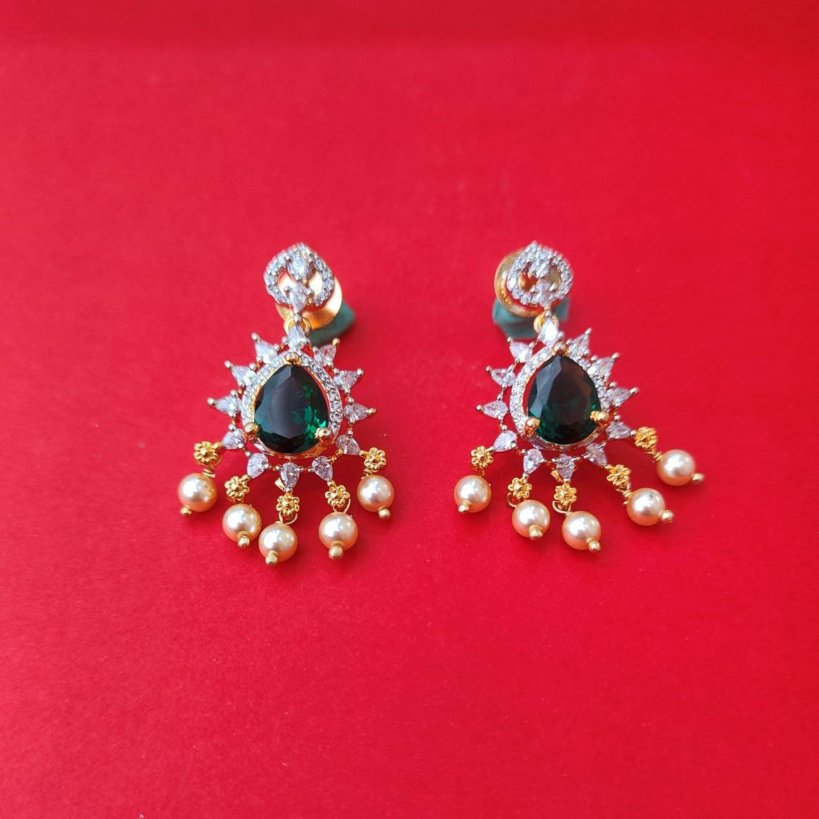 925 Silver Gold Plated Earrings - 0567 - BCOS Its Silver