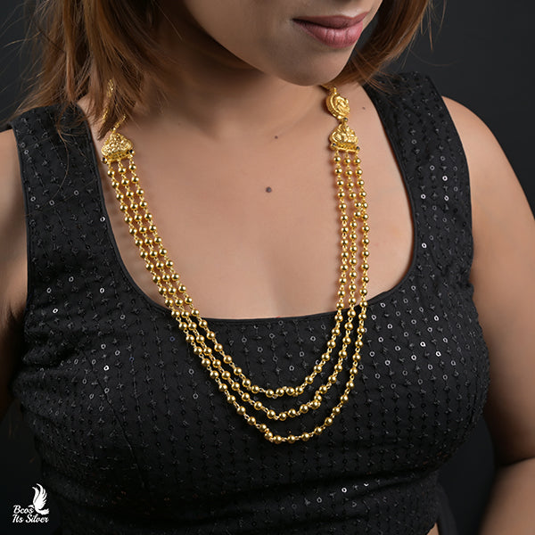 925 Gold Plated Nakshi Haram -0875