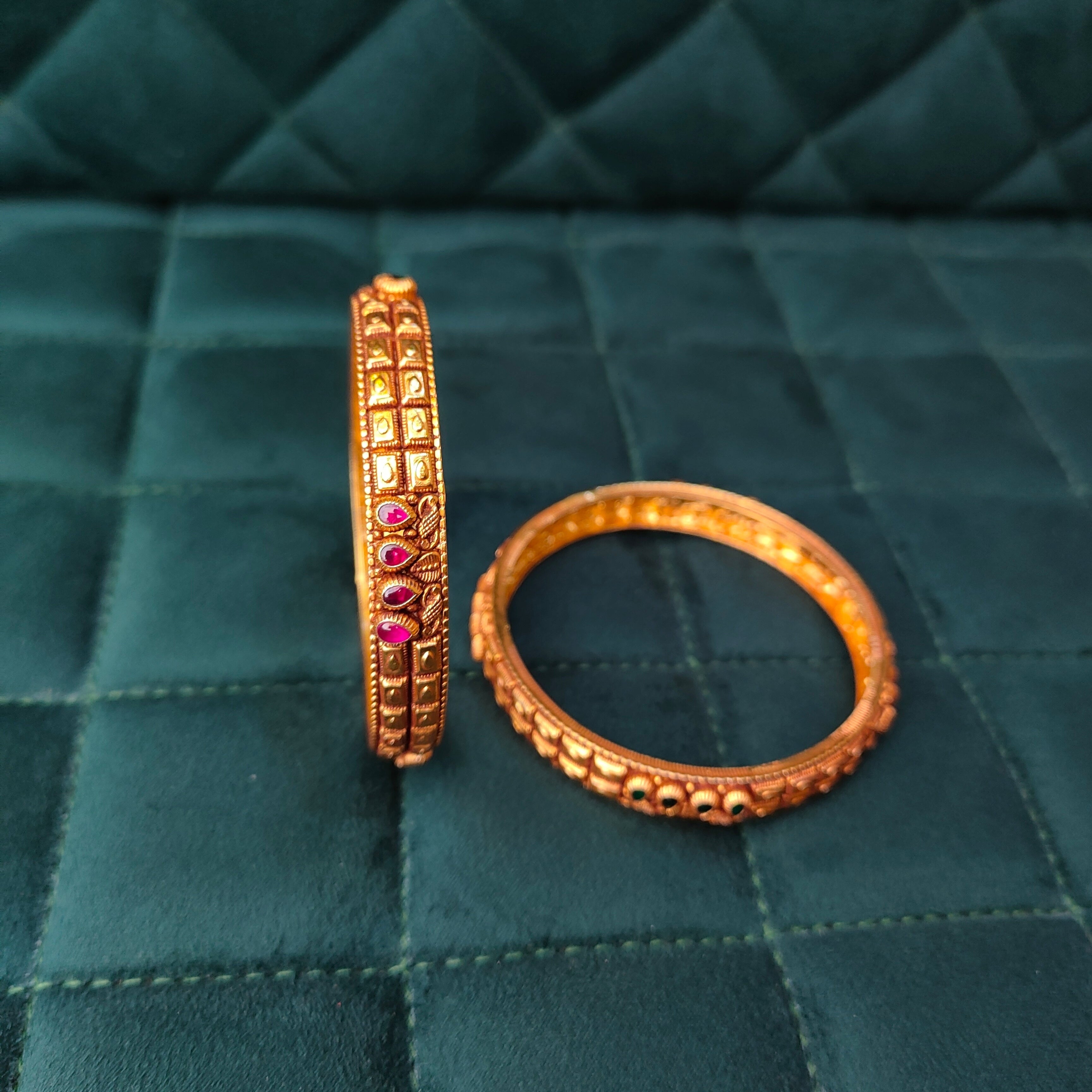 925 Silver Gold Plated Bangle-1295