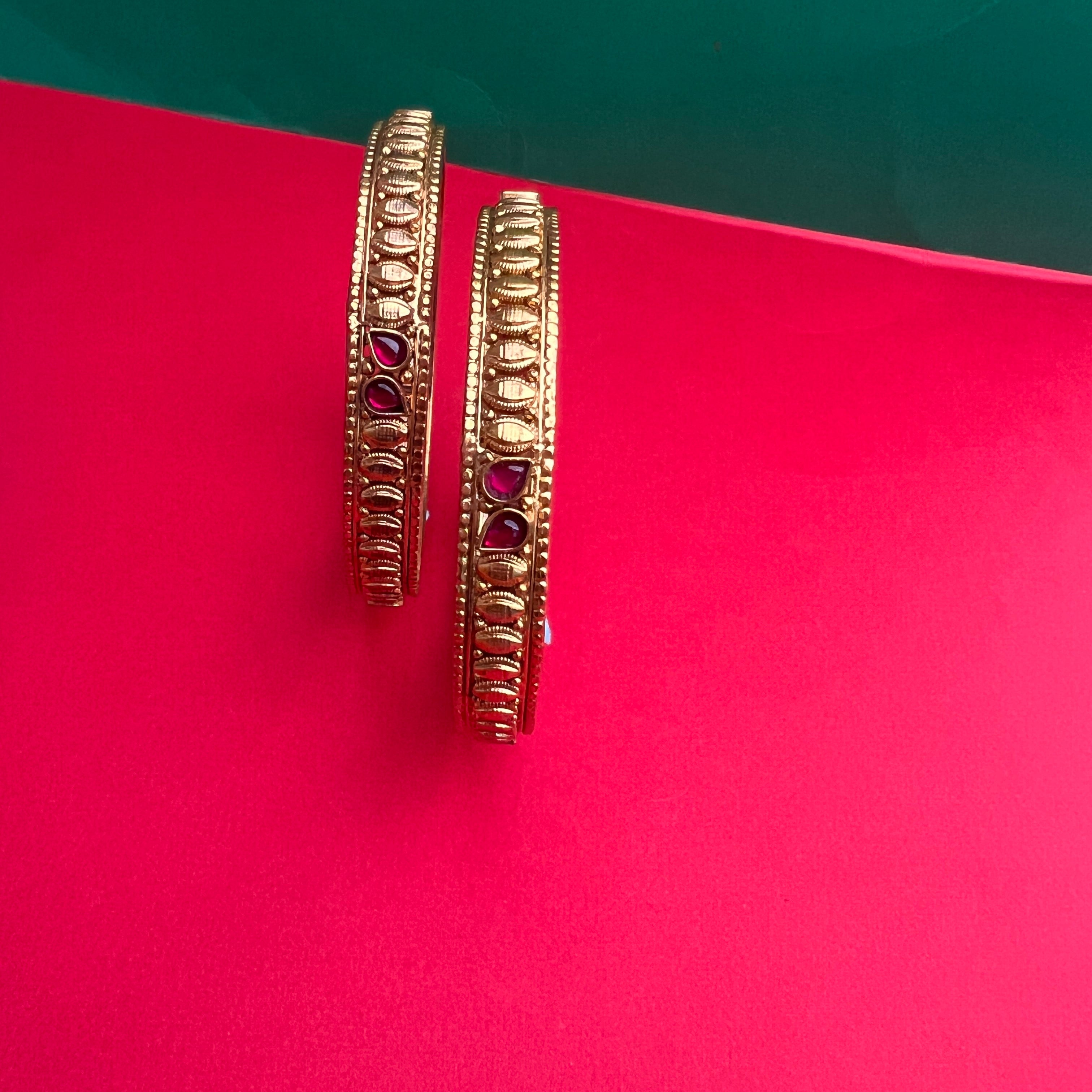 925 Silver Gold Plated Bangle-1224