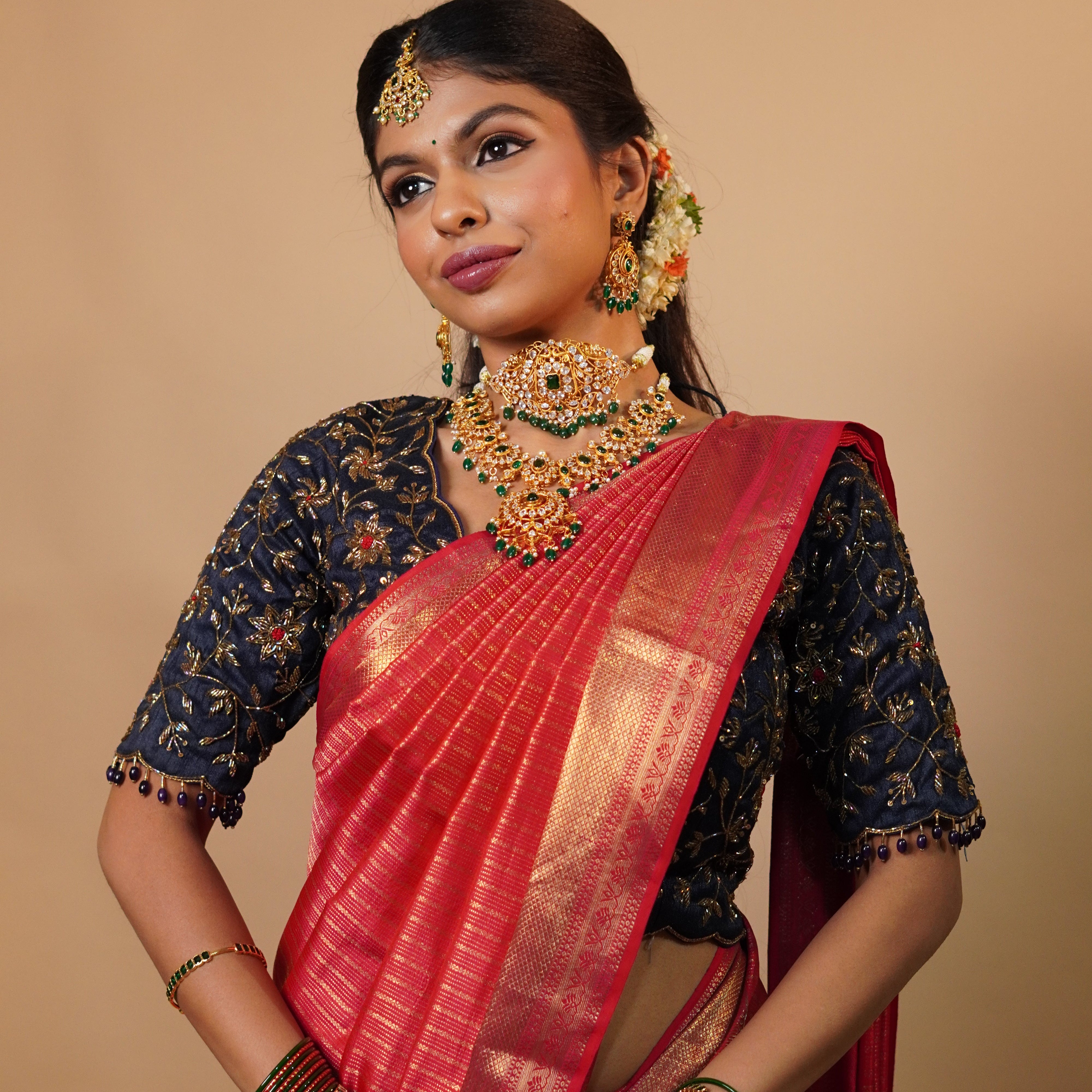 925 Silver Gold Plated Bridal Full Set - 1110