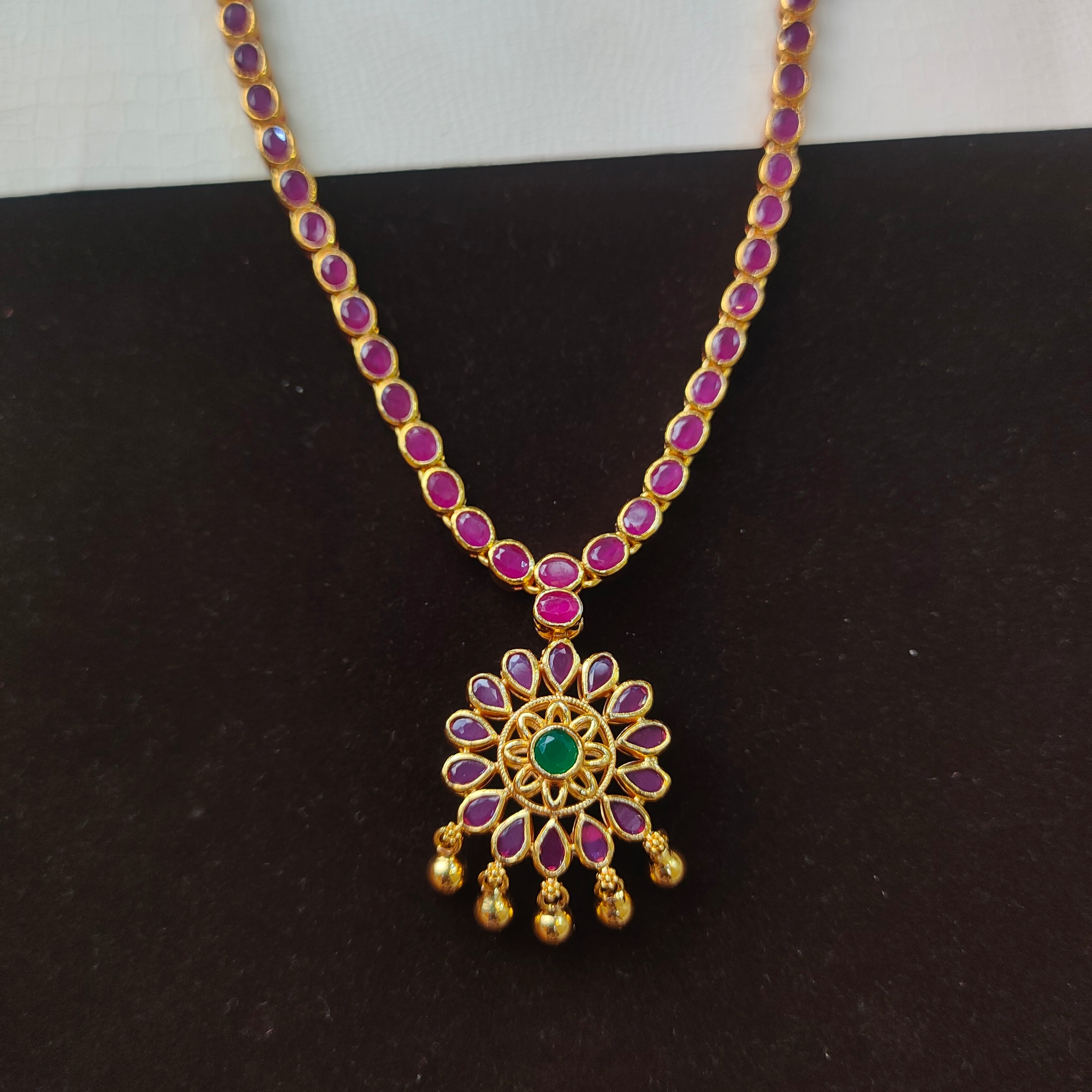 925 Silver Gold Plated Dual Necklace -0513