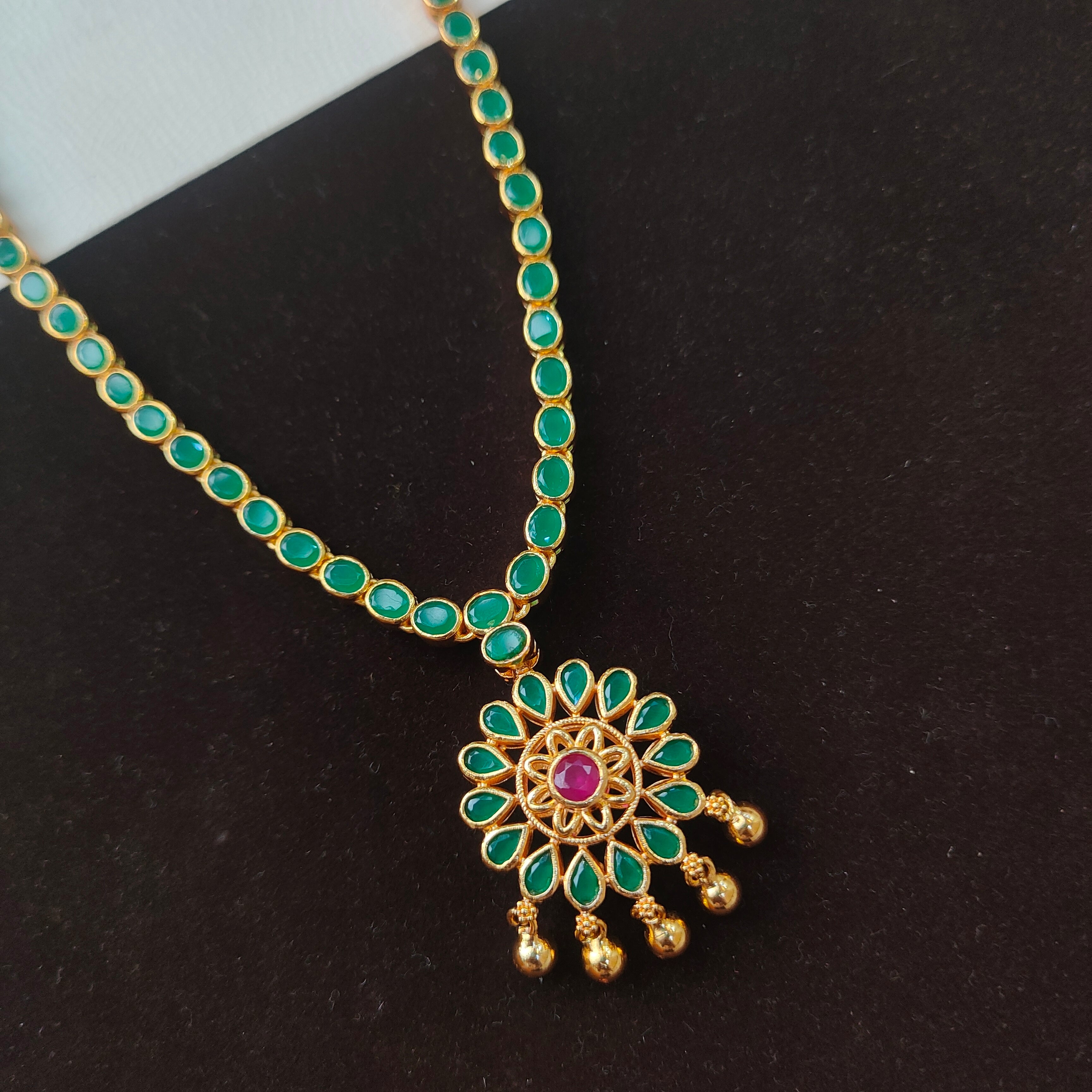 925 Silver Gold Plated Dual Necklace -0513