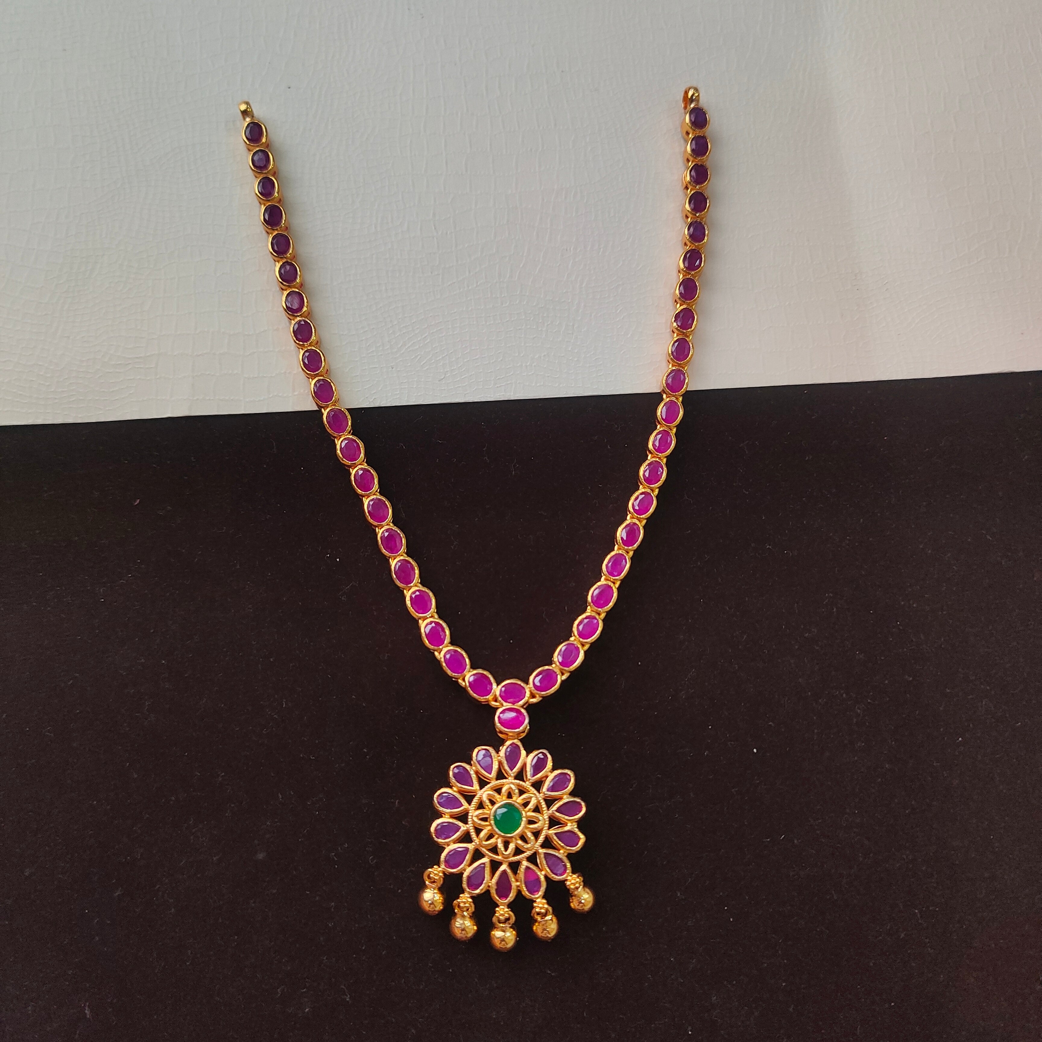 925 Silver Gold Plated Dual Necklace -0513