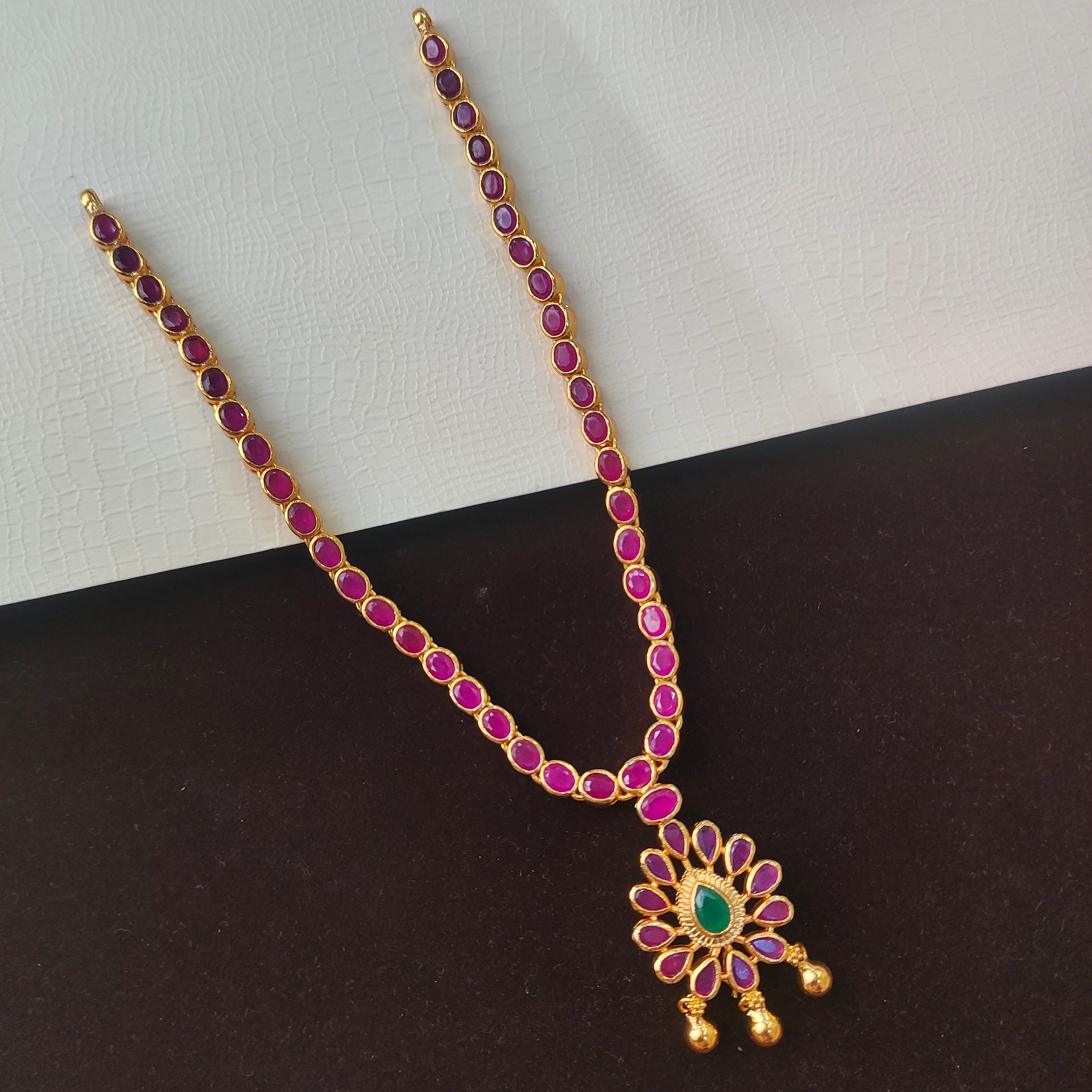 925 Silver Gold Plated Dual Necklace -0510