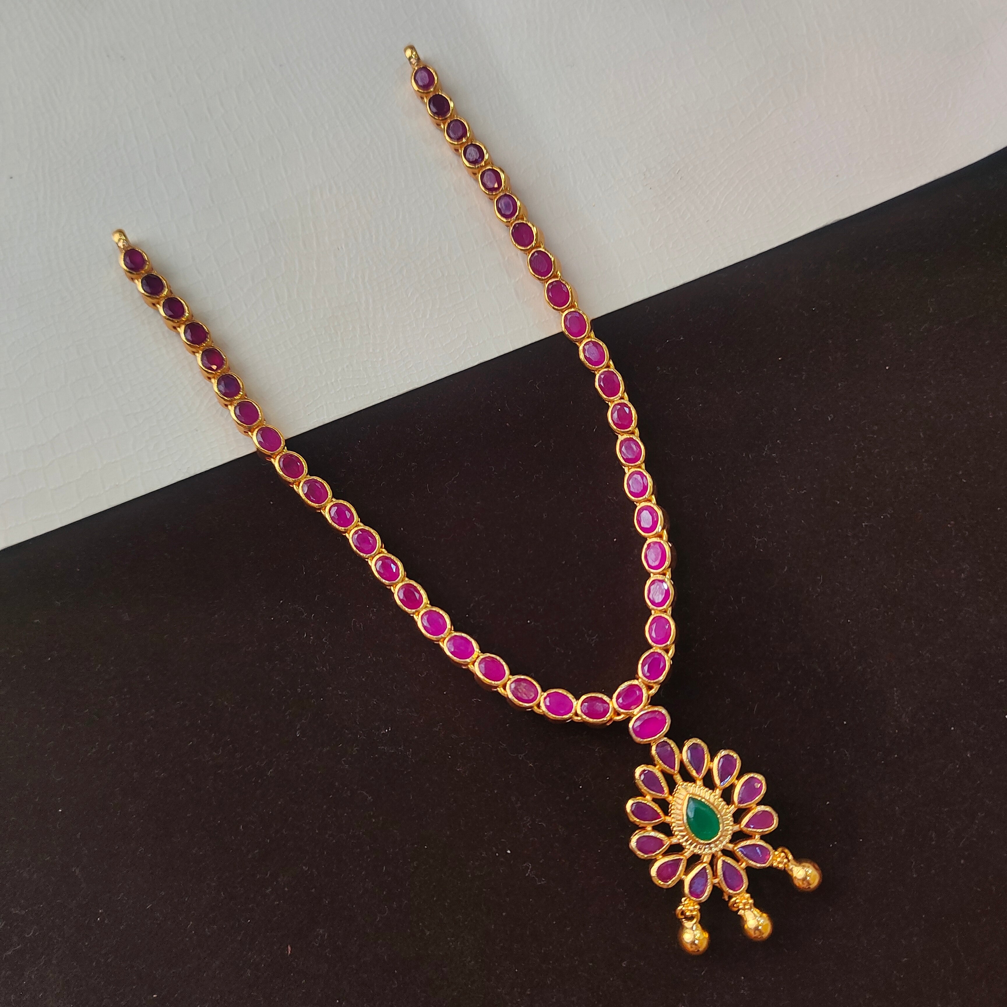 925 Silver Gold Plated Dual Necklace -0510
