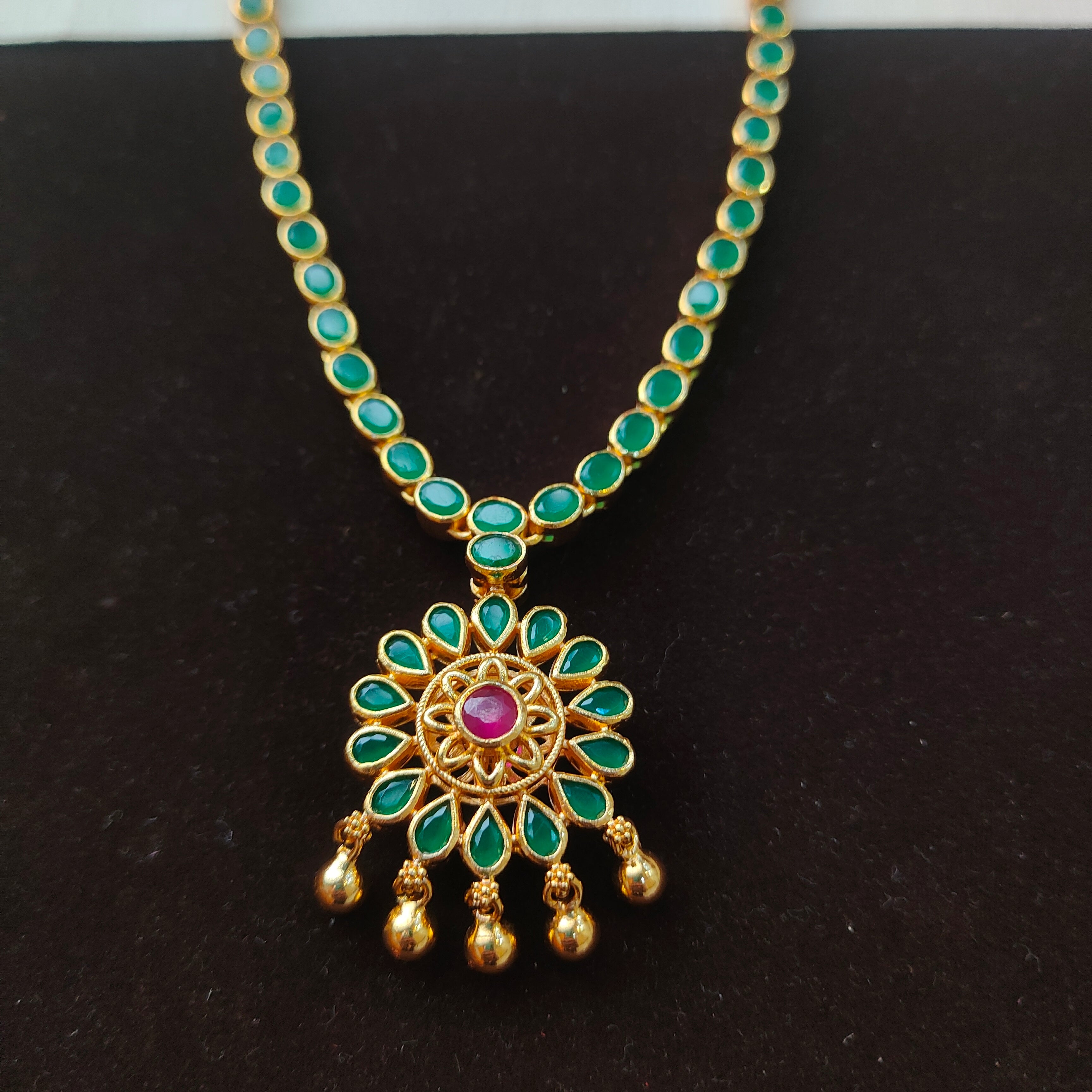 925 Silver Gold Plated Dual Necklace -0513