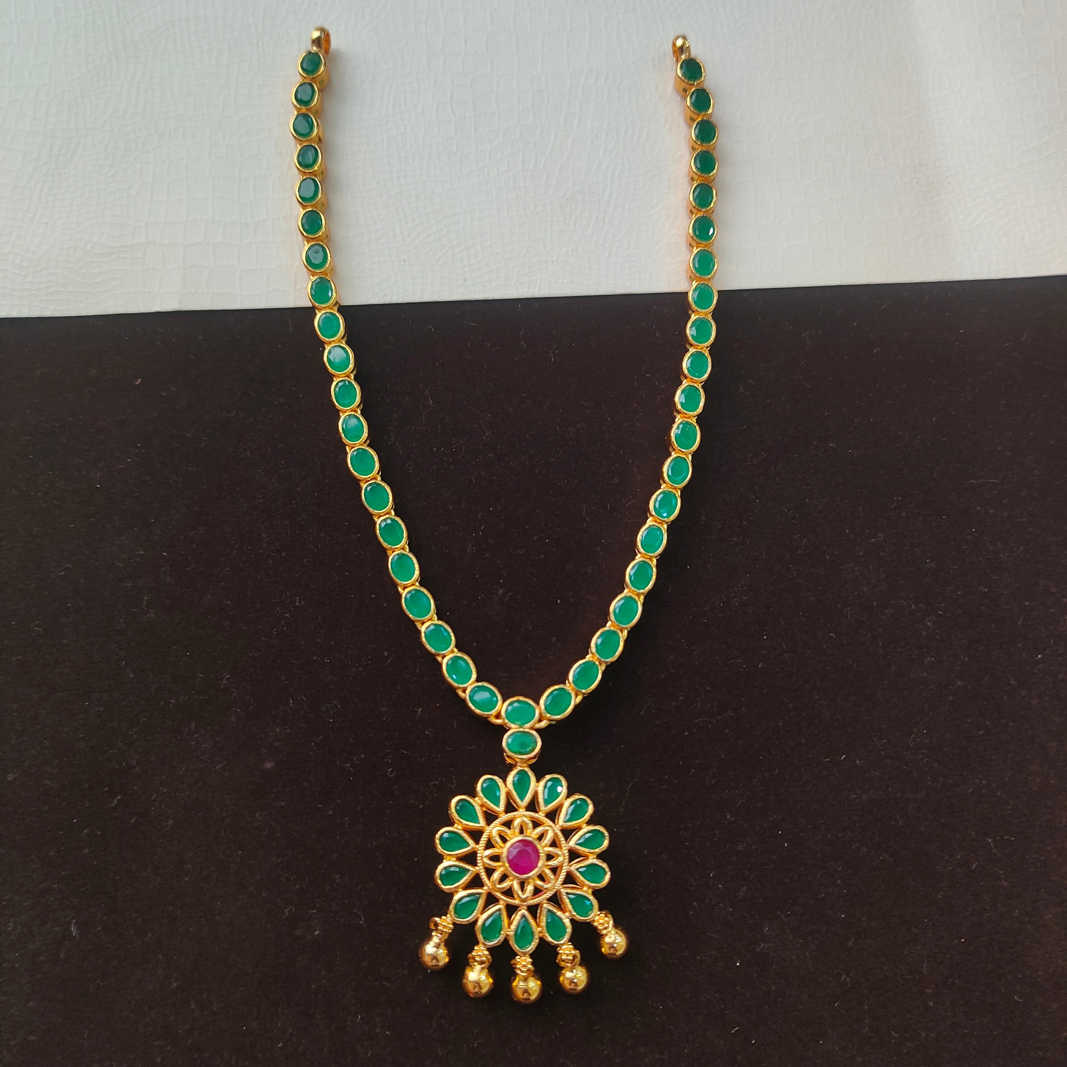925 Silver Gold Plated Dual Necklace -0513