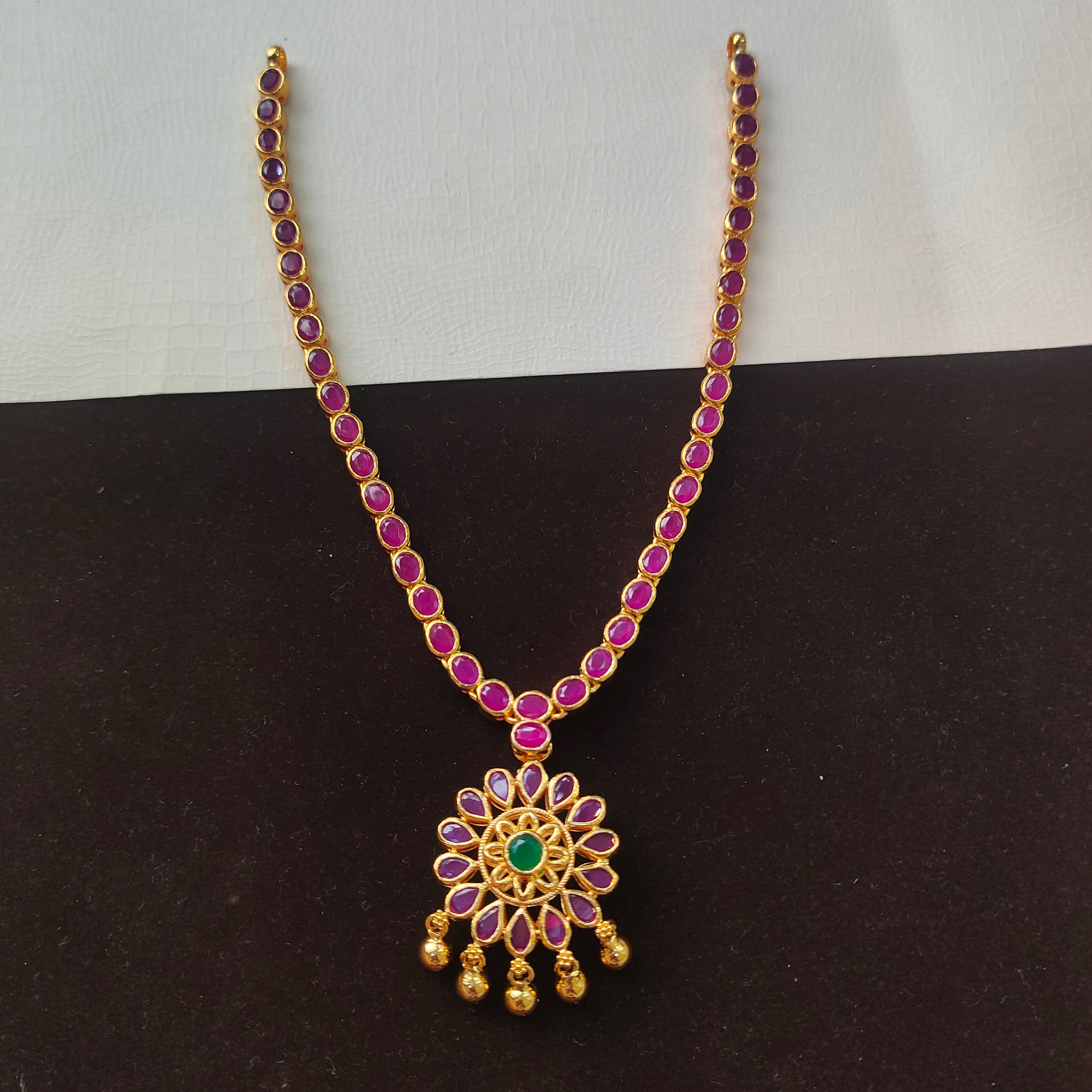 925 Silver Gold Plated Dual Necklace -0513