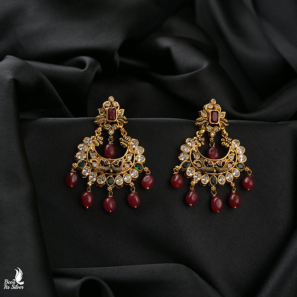 925 Silver Gold Plated Earring-1002