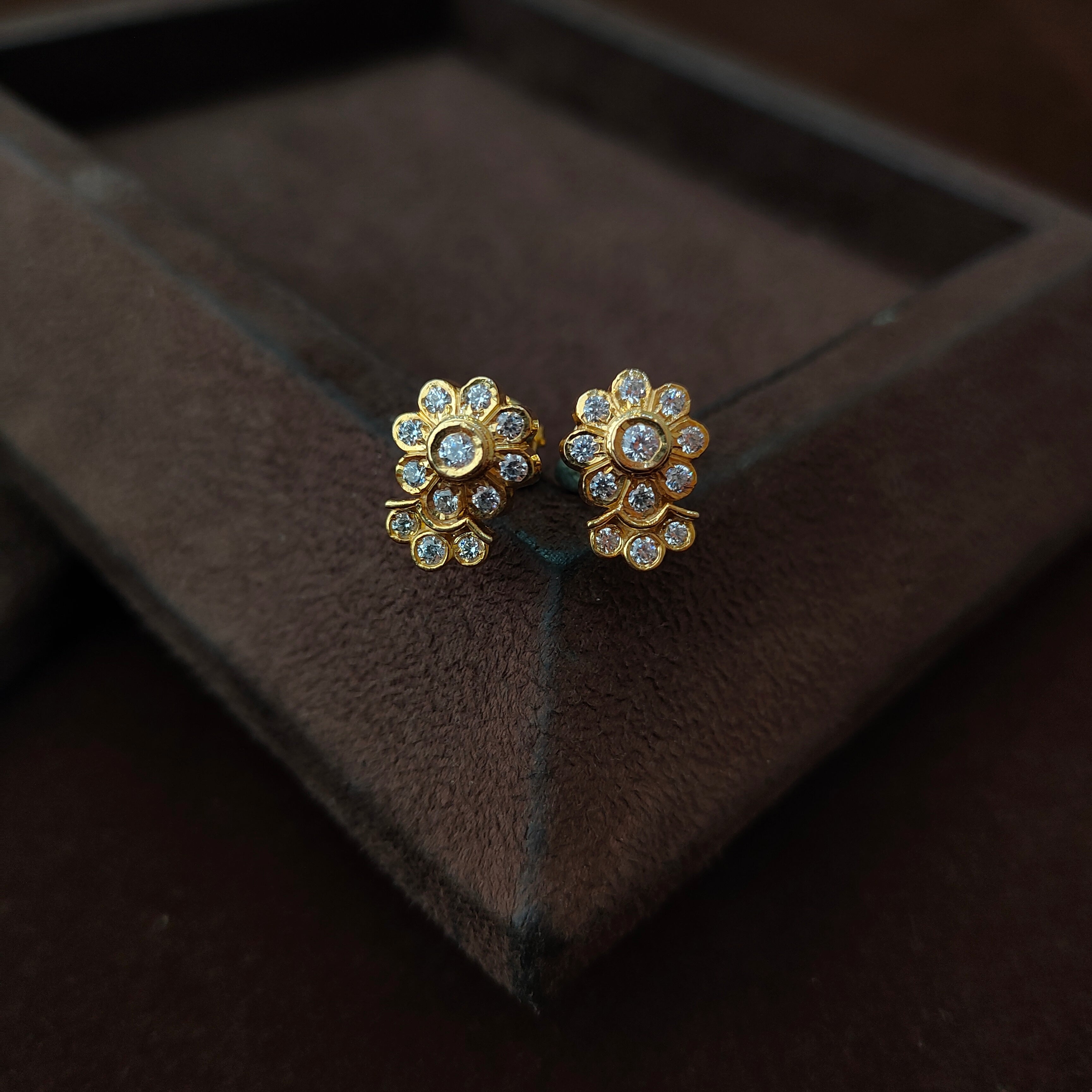 925 Silver Gold Plated Earring -5566
