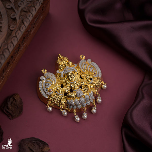 925 Silver Gold plated Nakshi Pendant-5421