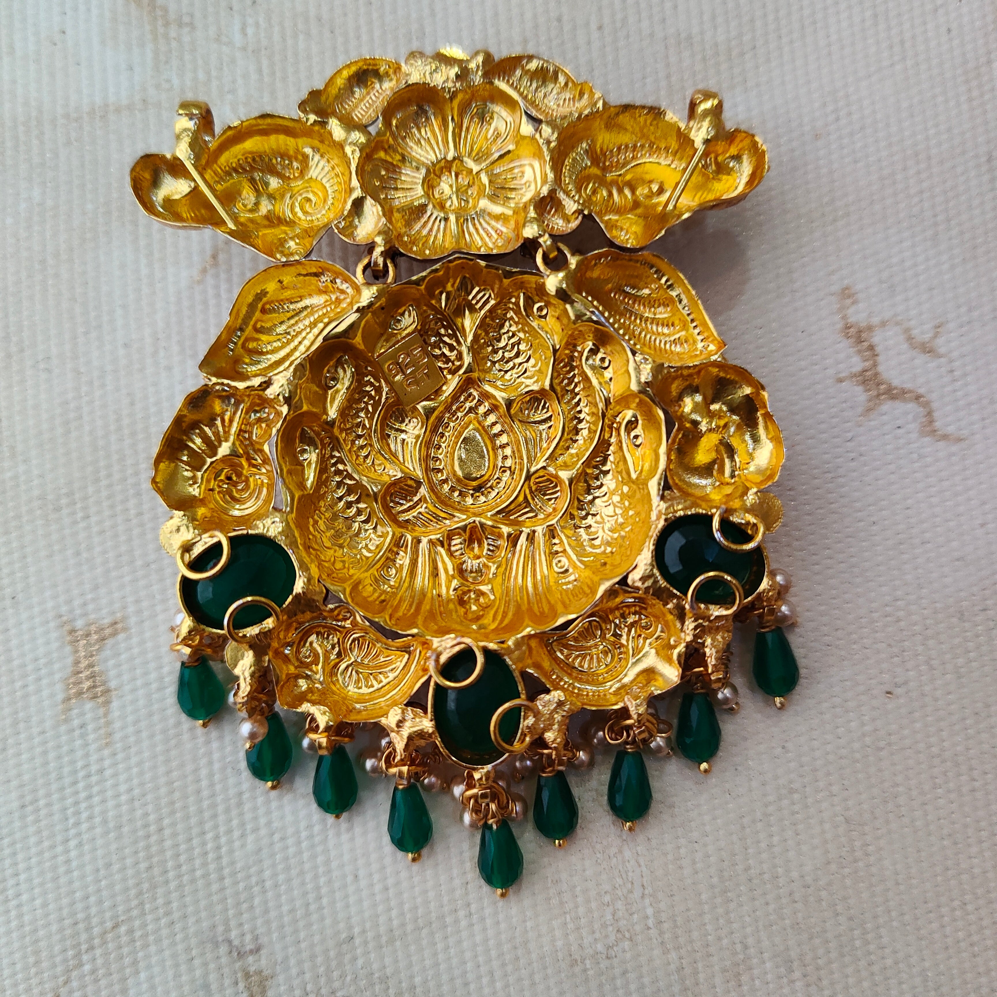 925 Silver Gold plated Peacock Pendant-1362