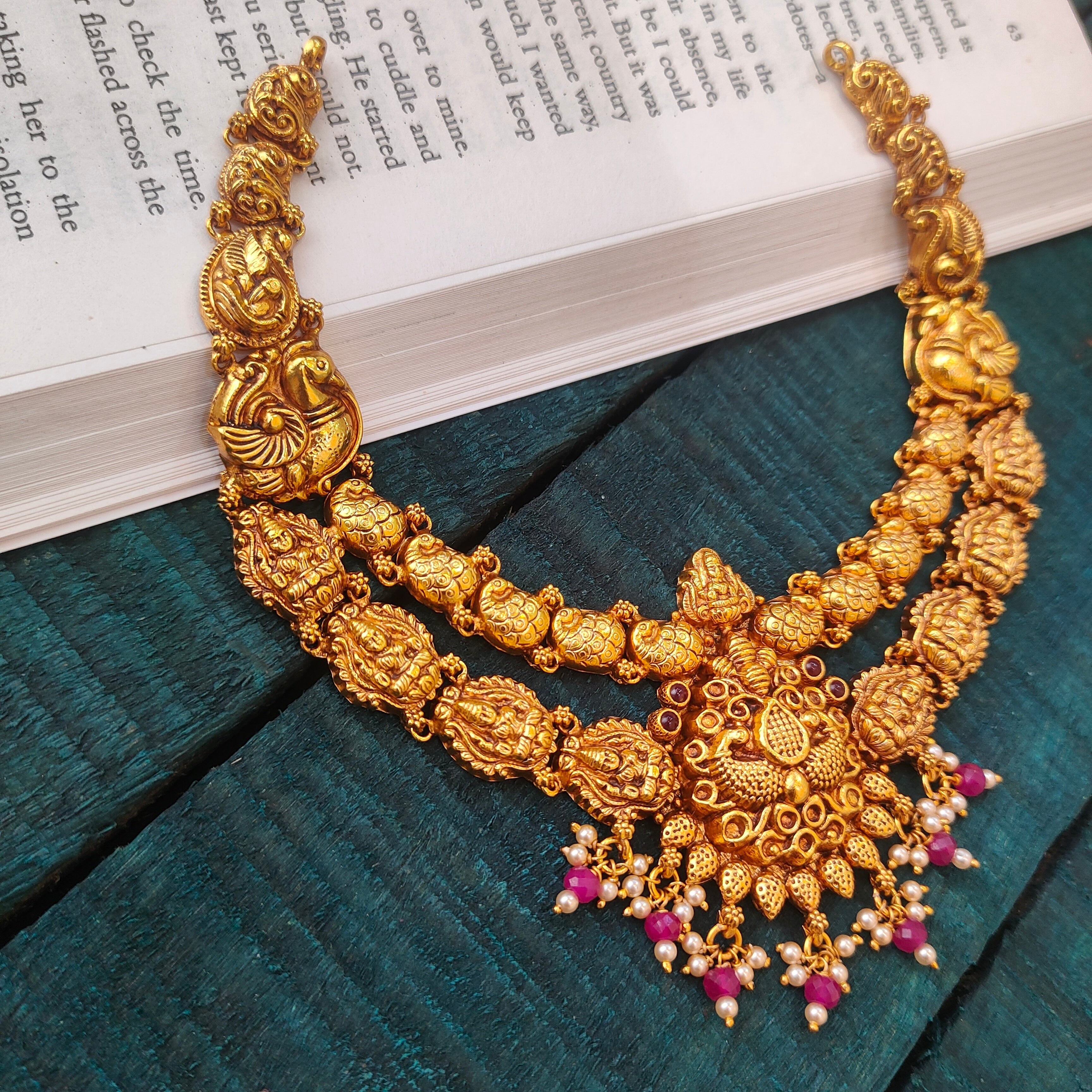 925 Silver Lakshmi Antique Necklace -0519