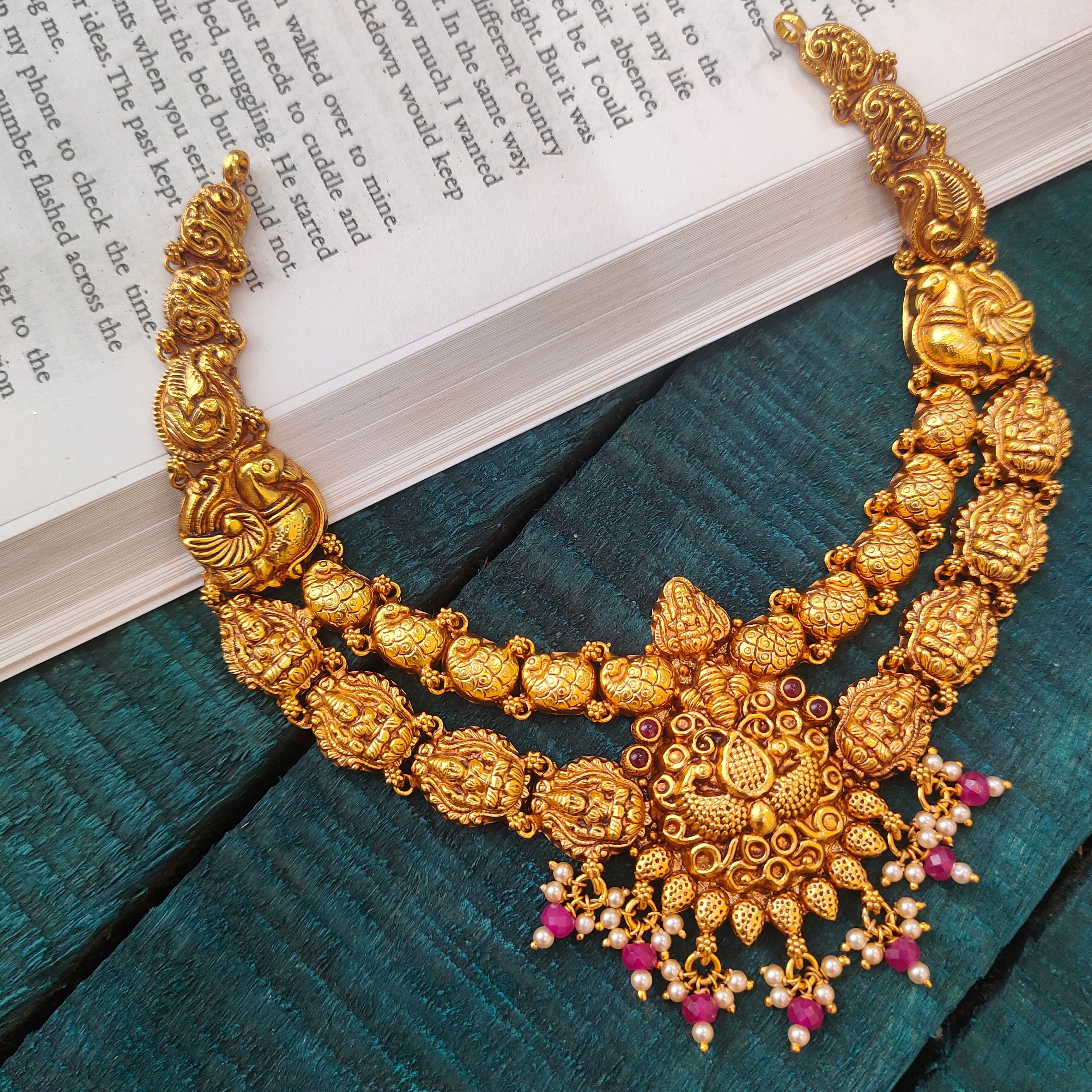 925 Silver Lakshmi Antique Necklace -0519