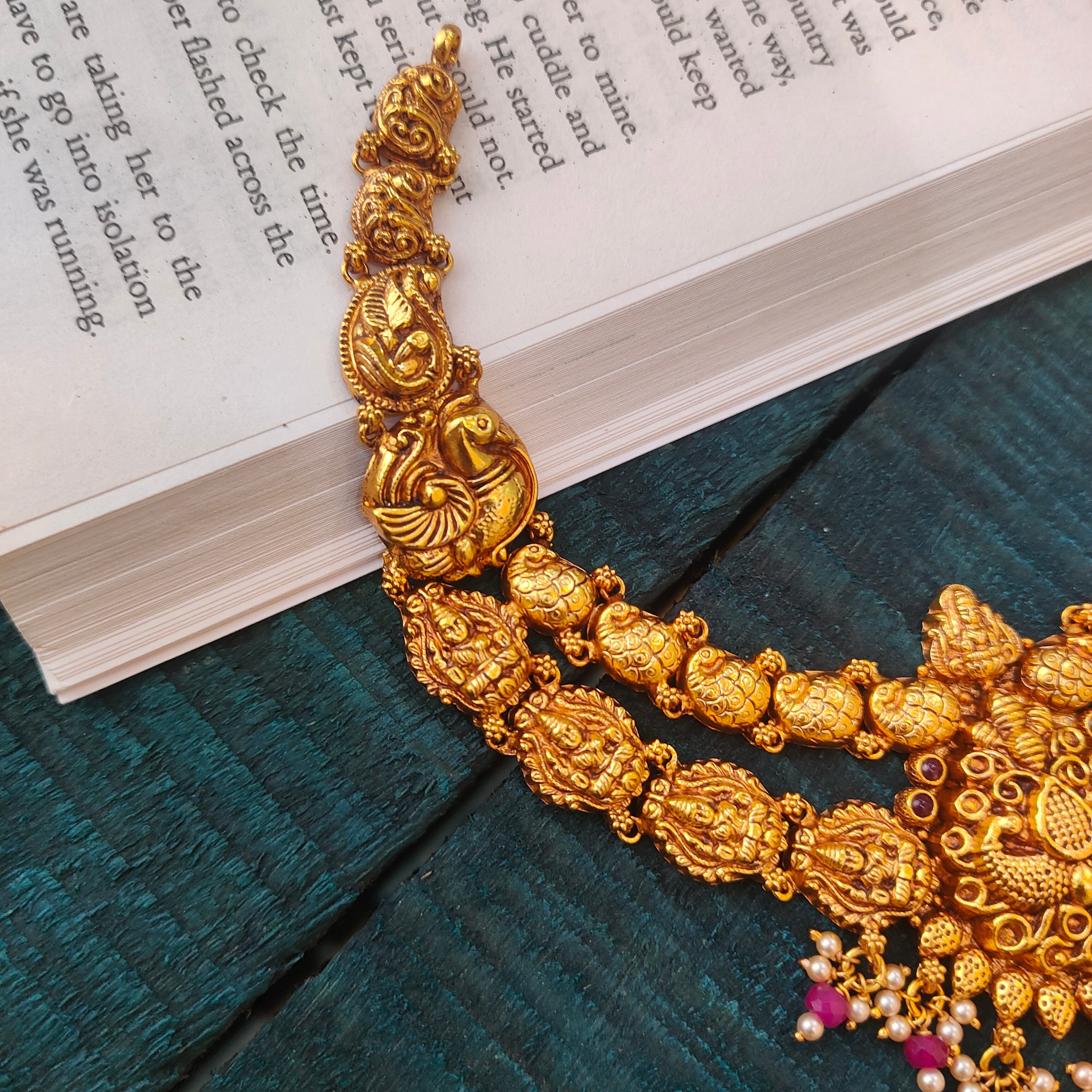 925 Silver Lakshmi Antique Necklace -0519