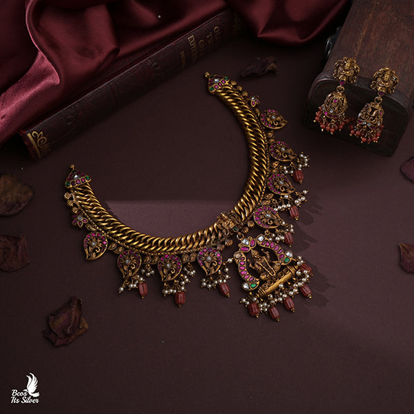 925 Silver Lakshmi Jalebi Necklace -0239