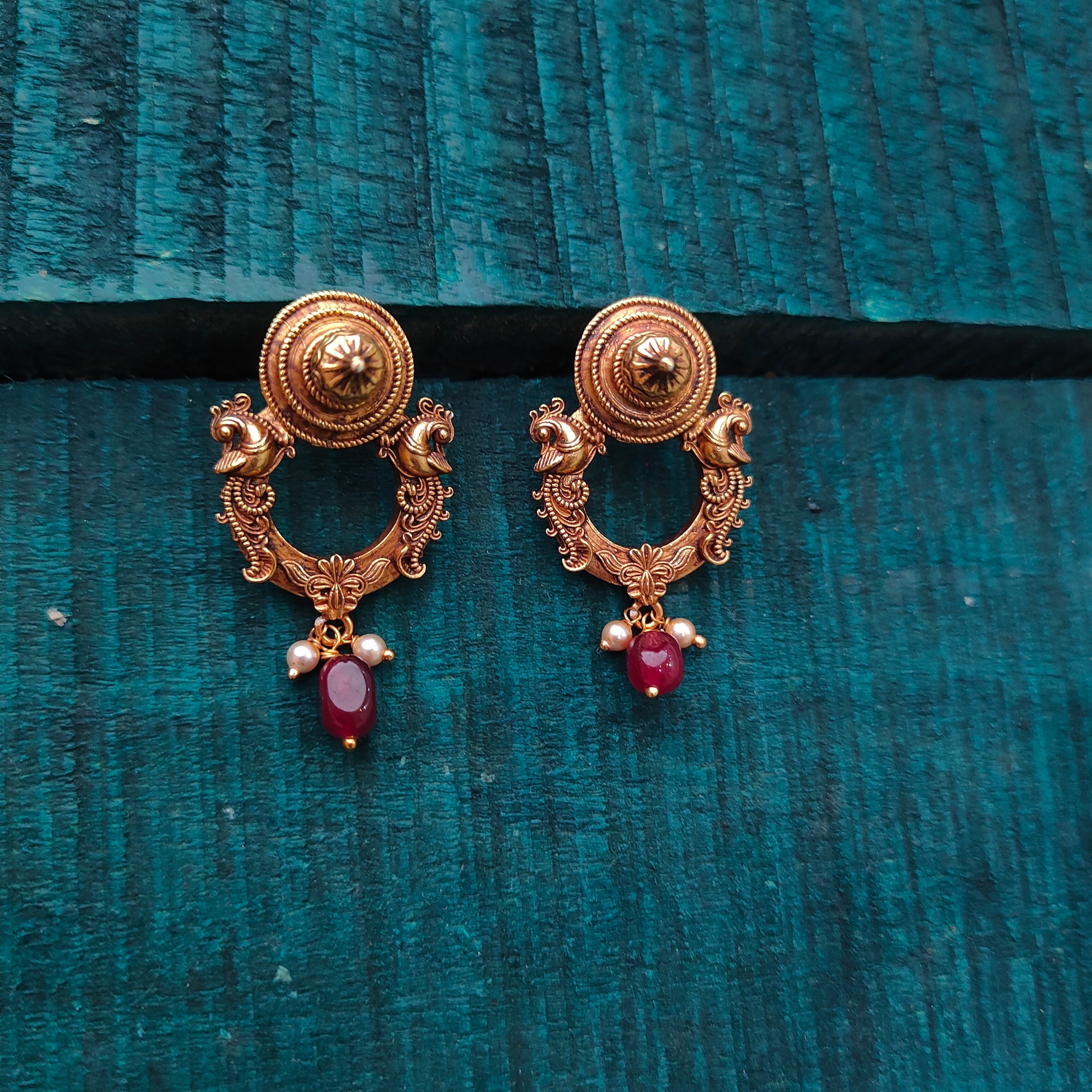 925 Silver Mayura Petals Earring - 1445