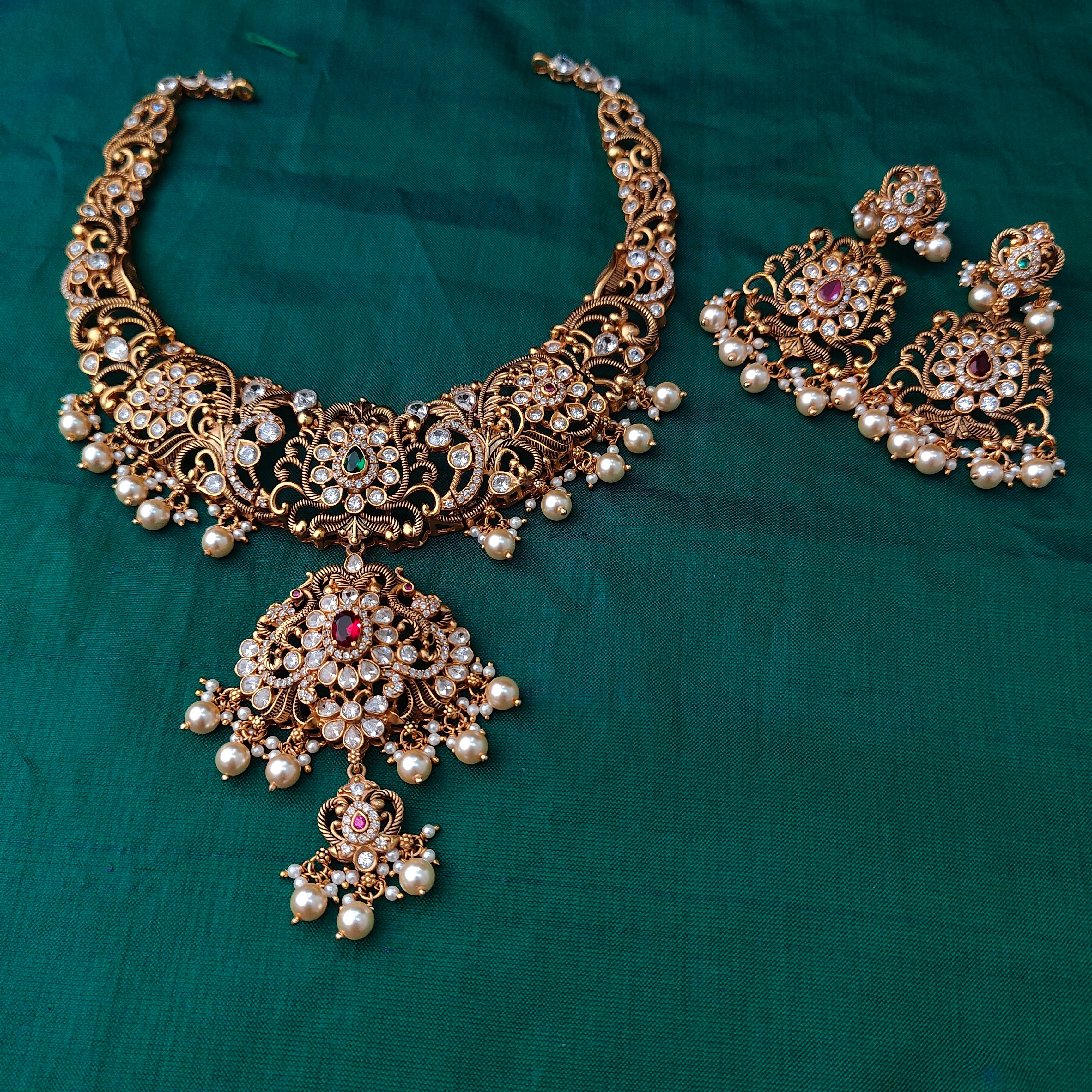 925 Silver Necklace with Earring-1378