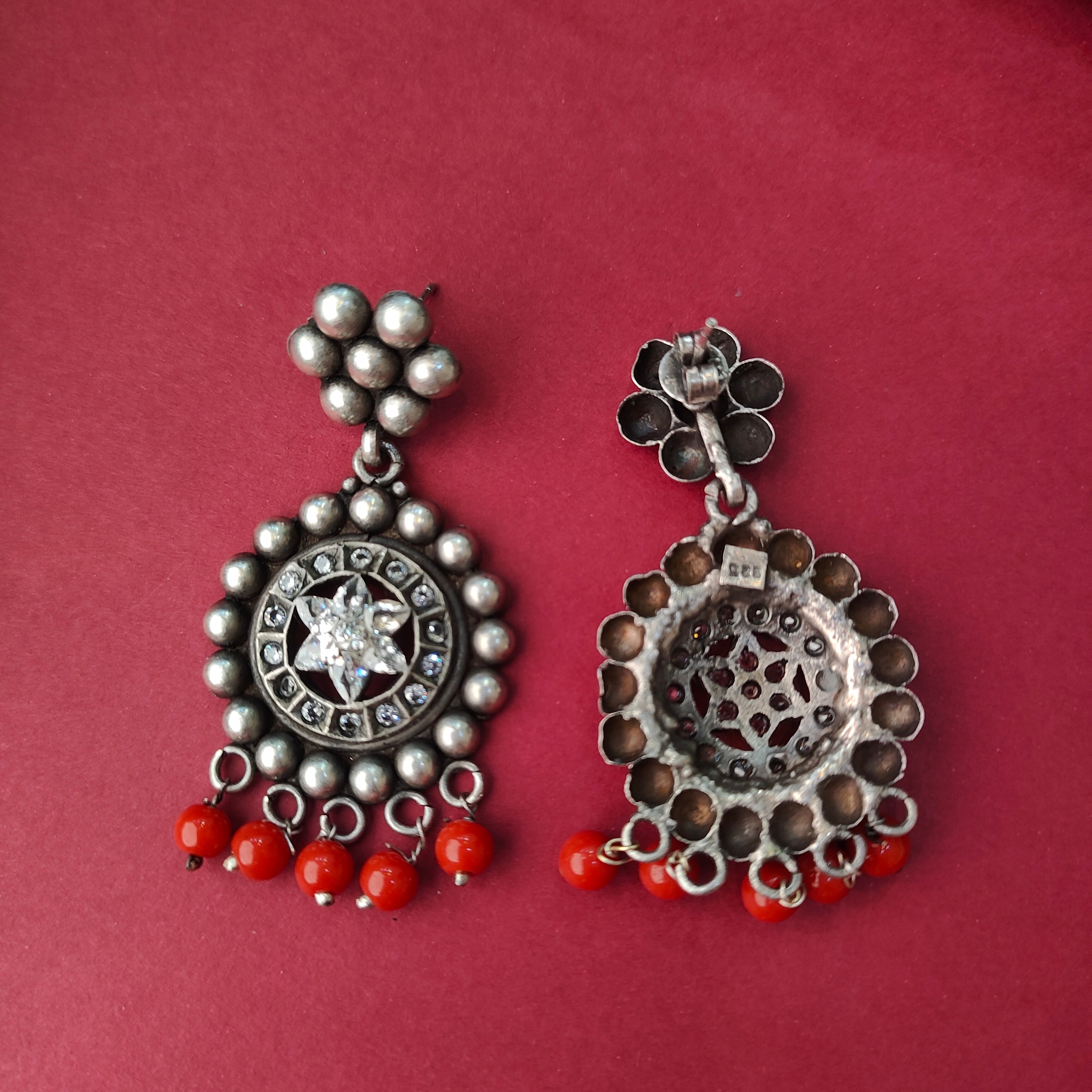 925 Silver Oxidized Chandbali -1254