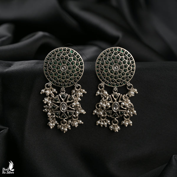 925 Silver Oxidized Chandbali -0858