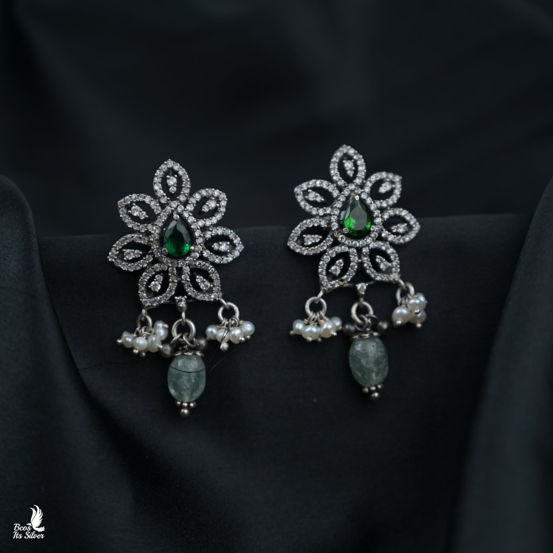 925 Silver Oxidized Earstud-6049