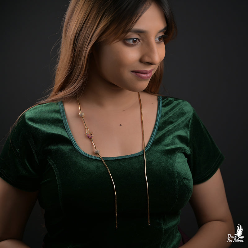 925 Silver Peacock Mugappu Chain-8518