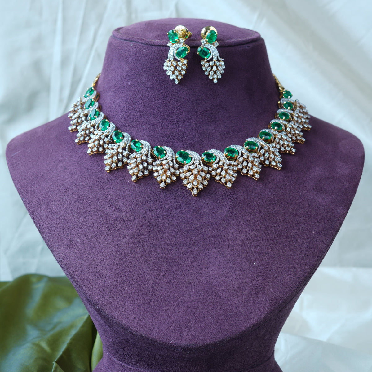 925 Silver Theia Diamond Look Necklace Set-1204 (Pre Order )