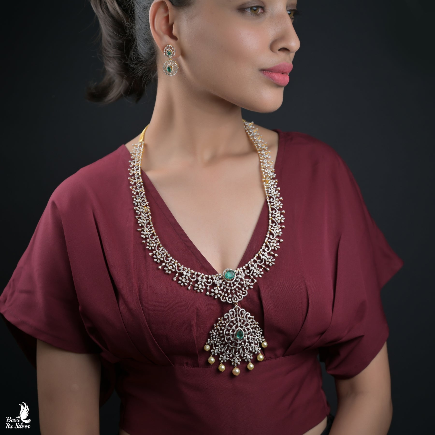 925 Silver Theia Diamond lookalike Haram - 7044