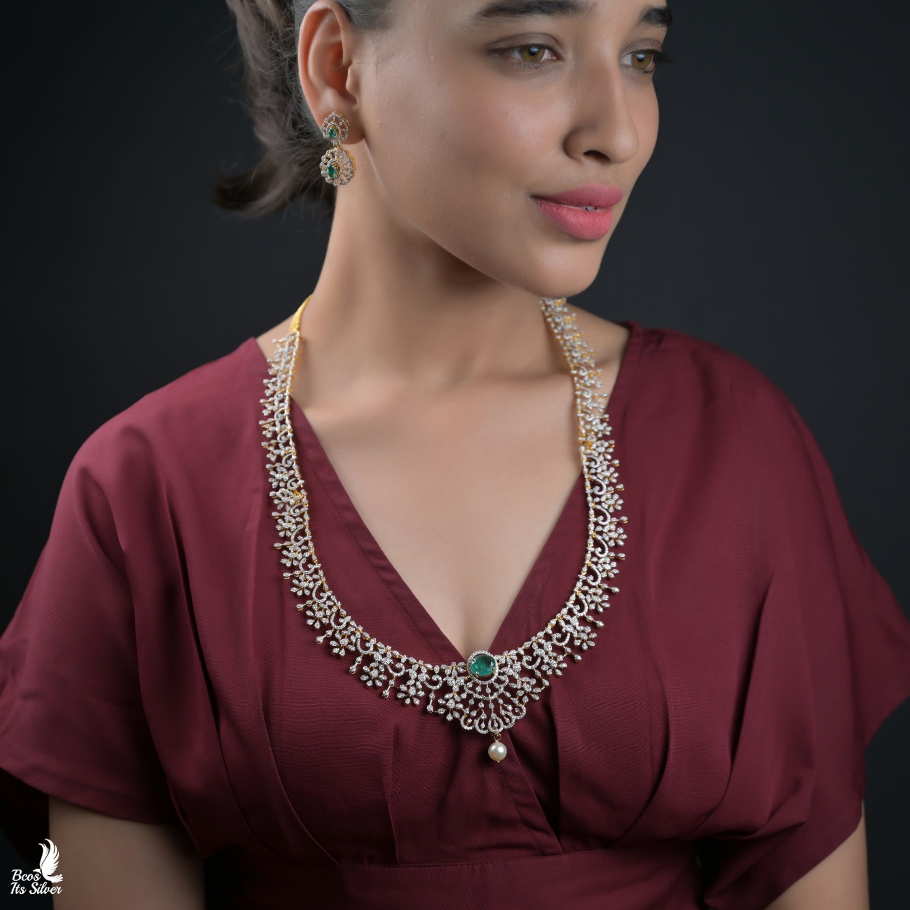 925 Silver Theia Diamond lookalike Haram - 7044