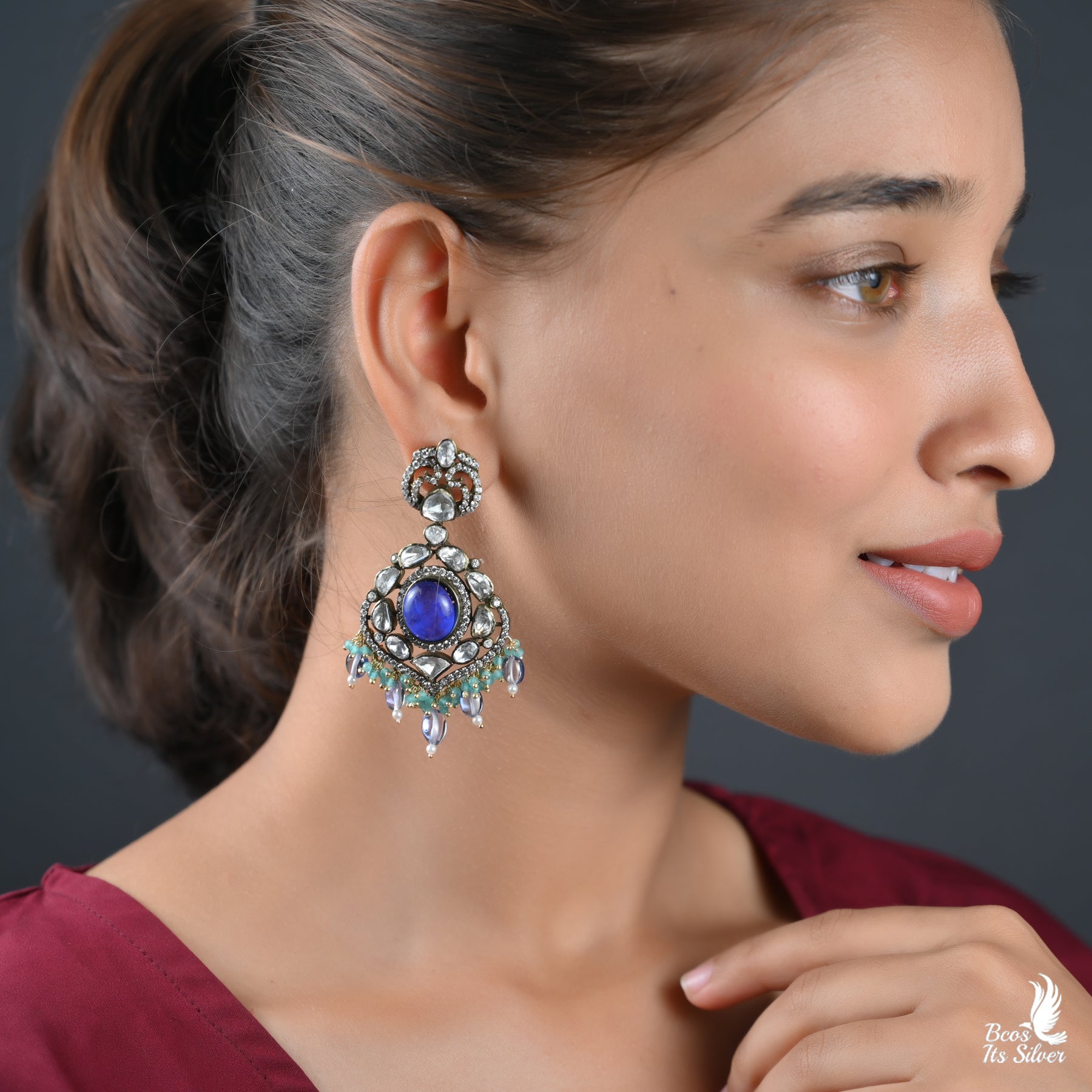 925 Silver Victorian Chandbali- 3018