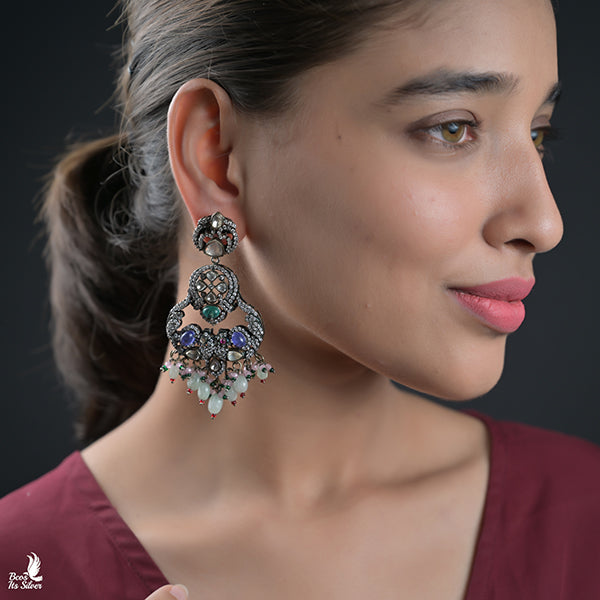925 Silver Victorian Chandbali- 5232