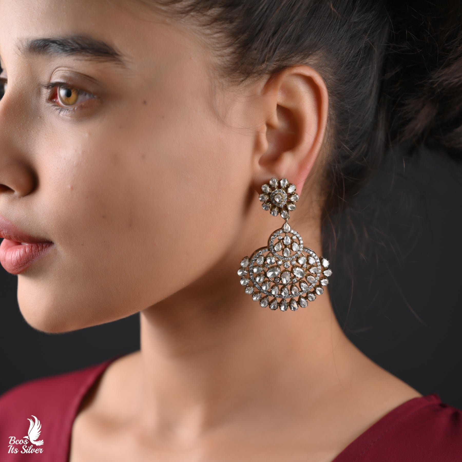 925 Silver Victorian Chandbali- 6418