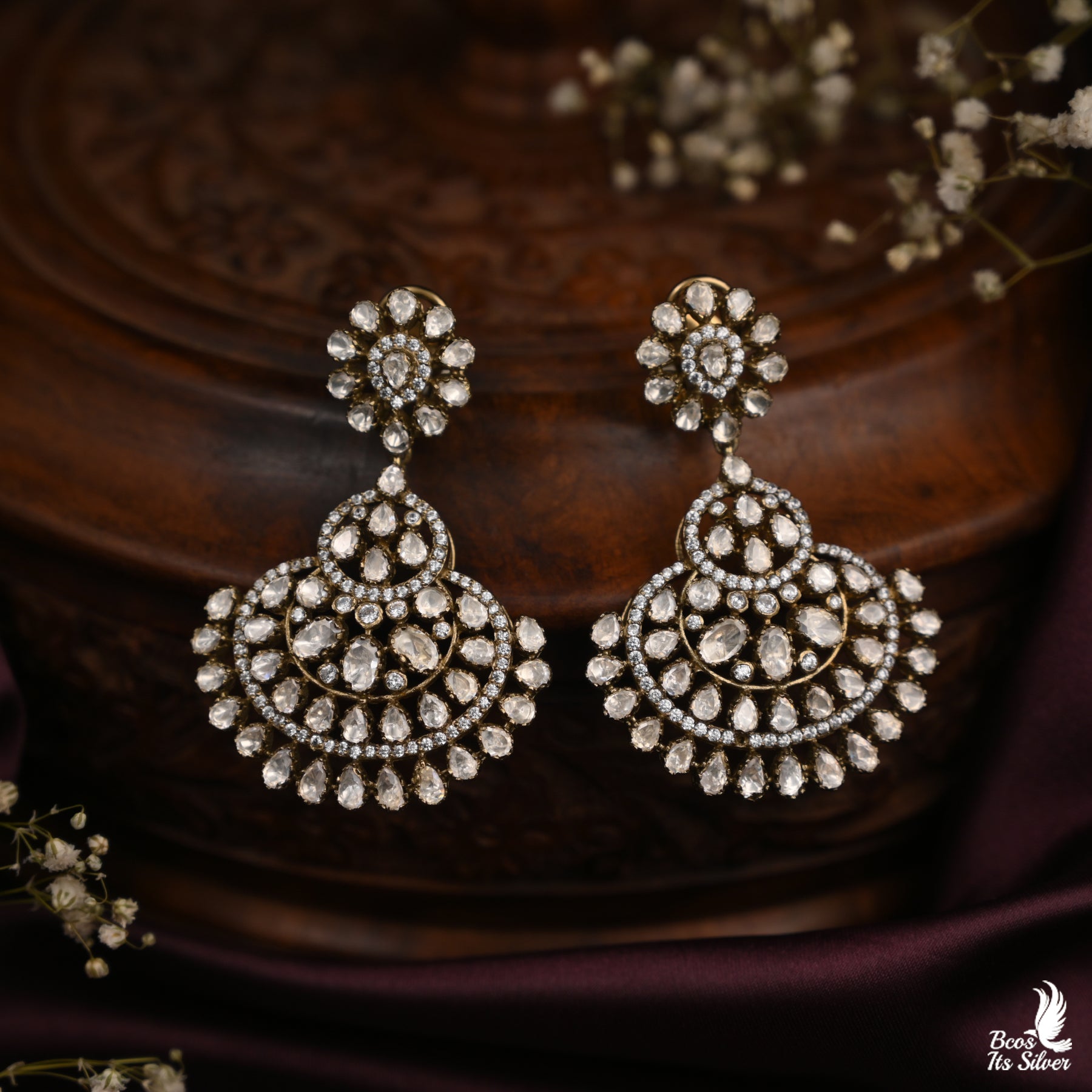 925 Silver Victorian Chandbali- 6418