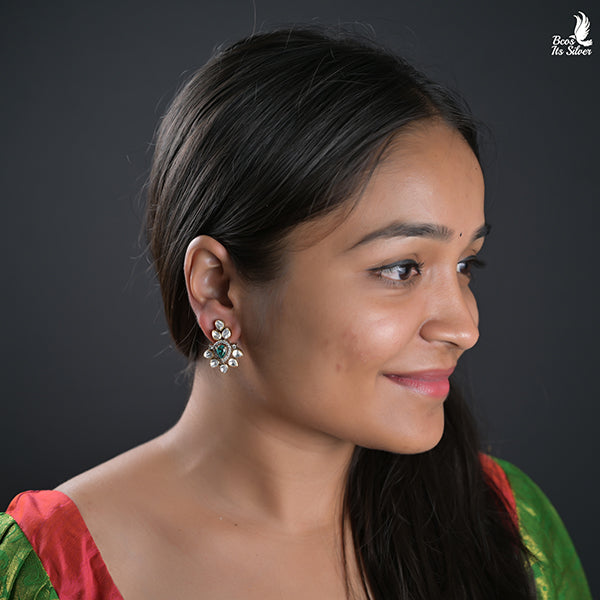 925 Silver Victorian EarStud-0466