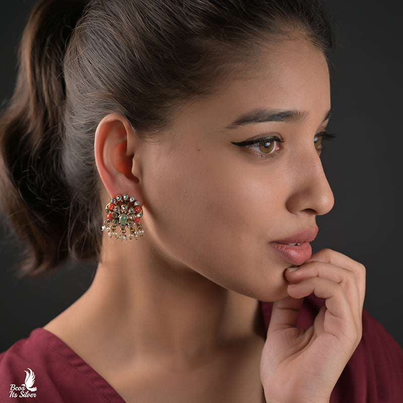 925 Silver Victorian EarStud -0058