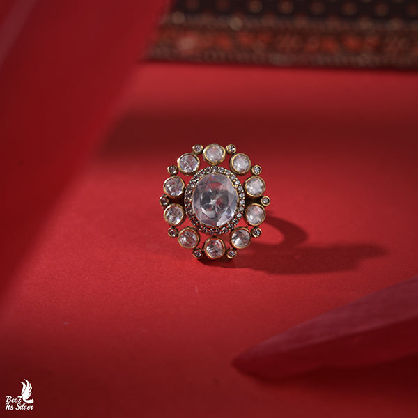 925 Silver Victorian Finger Ring -0936