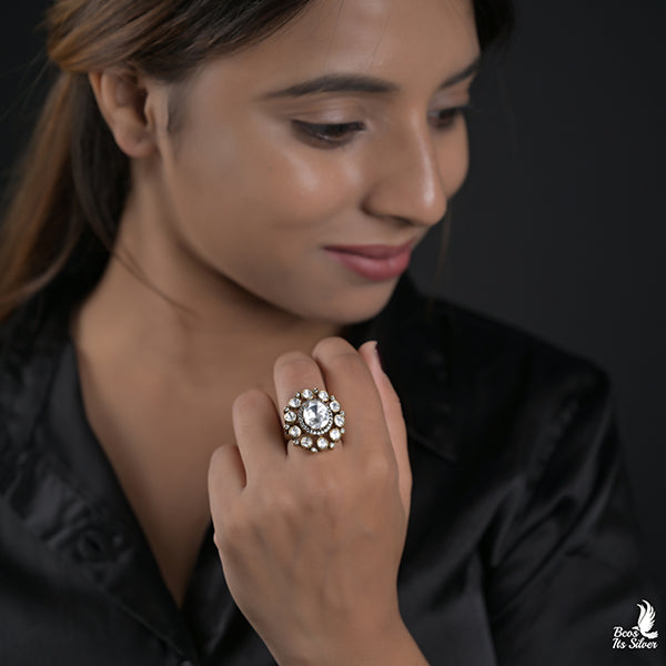 925 Silver Victorian Finger Ring -0936