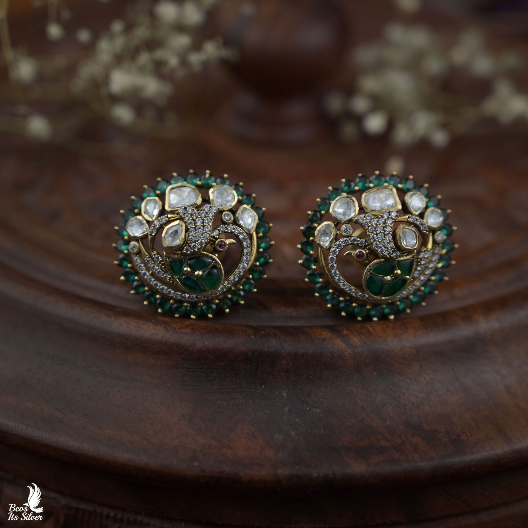 925 Silver Victorian Nakshi EarStud - 8297