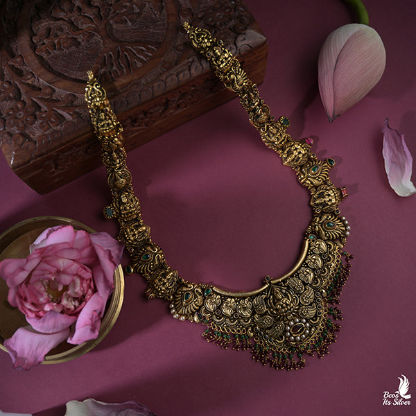 925 Silver gold plated Nakshi Haram Haram-0414