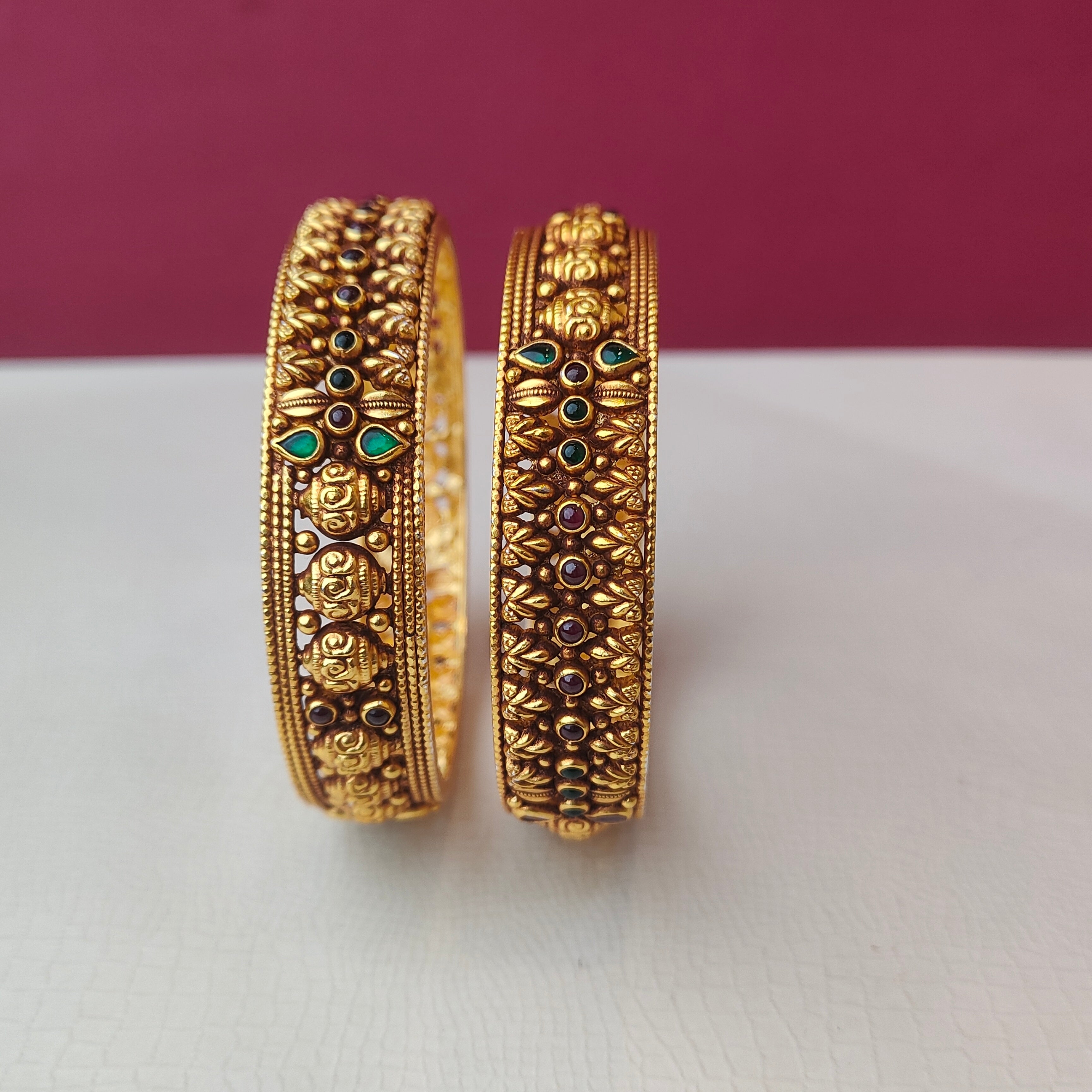 925 Silver Nakshi Bangle-2924- size -2.5