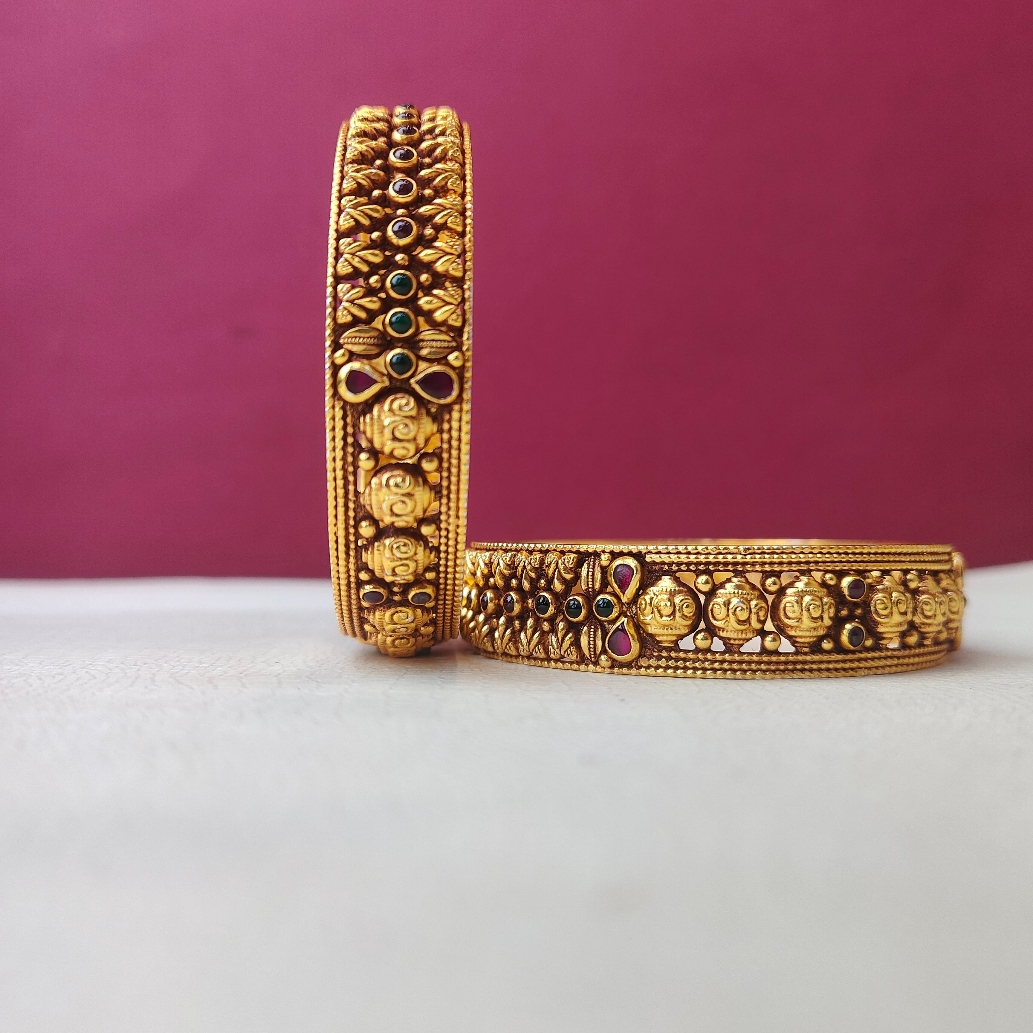 925 Silver Nakshi Bangle-2924- size -2.5