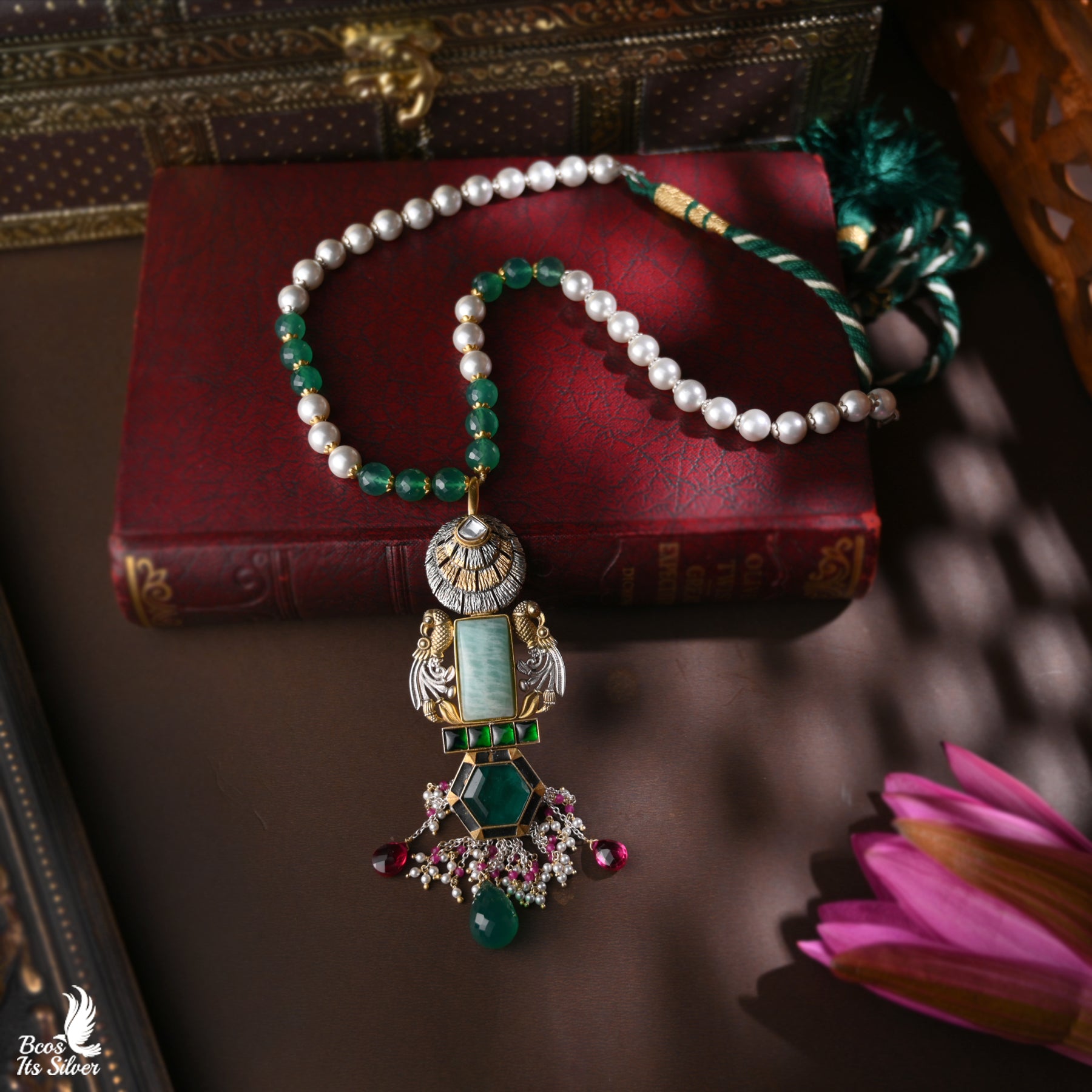 Beads Mala with Pendant with Earring- 5053