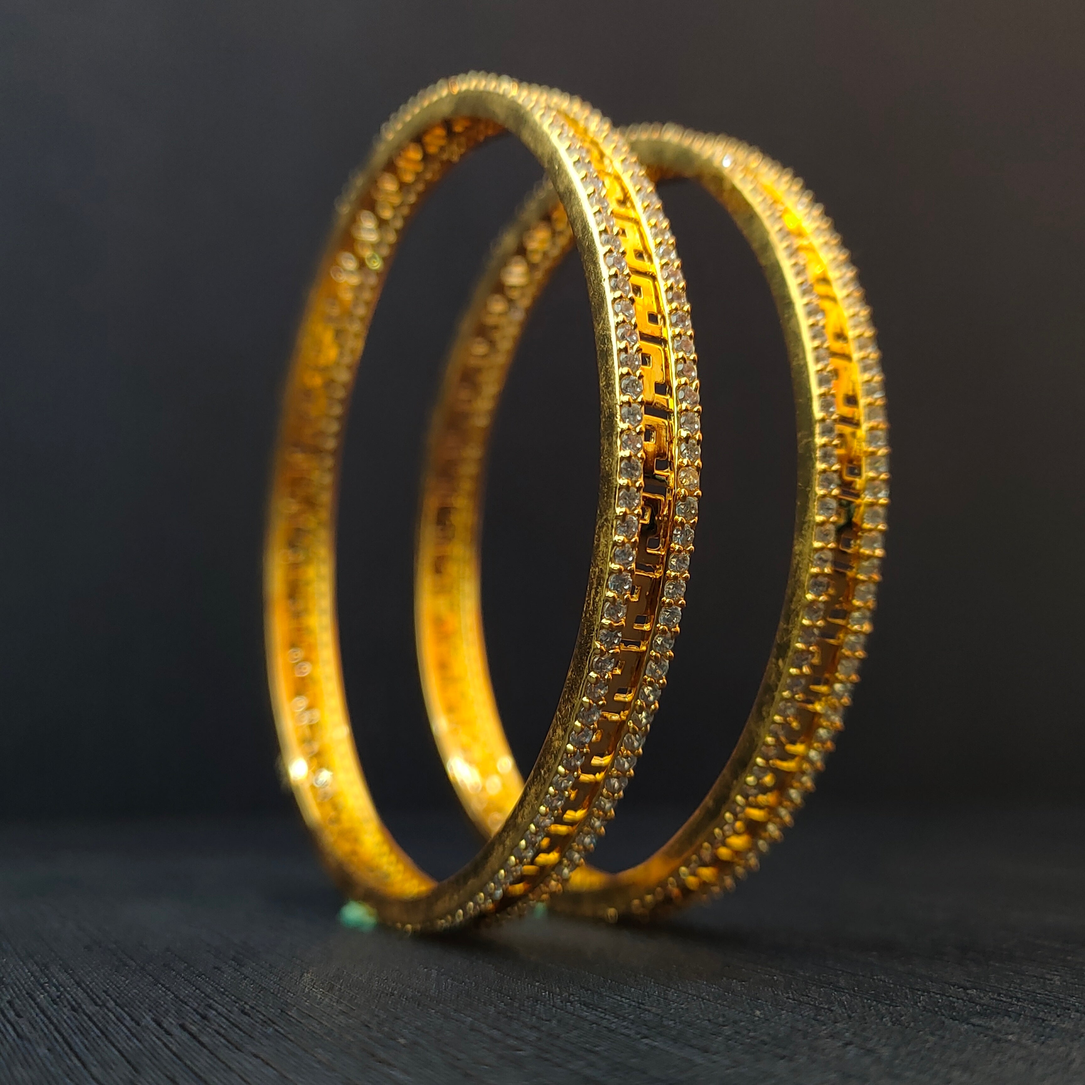 925 Silver CZ Stone Turkish Bangle-1369 - Size 2.6