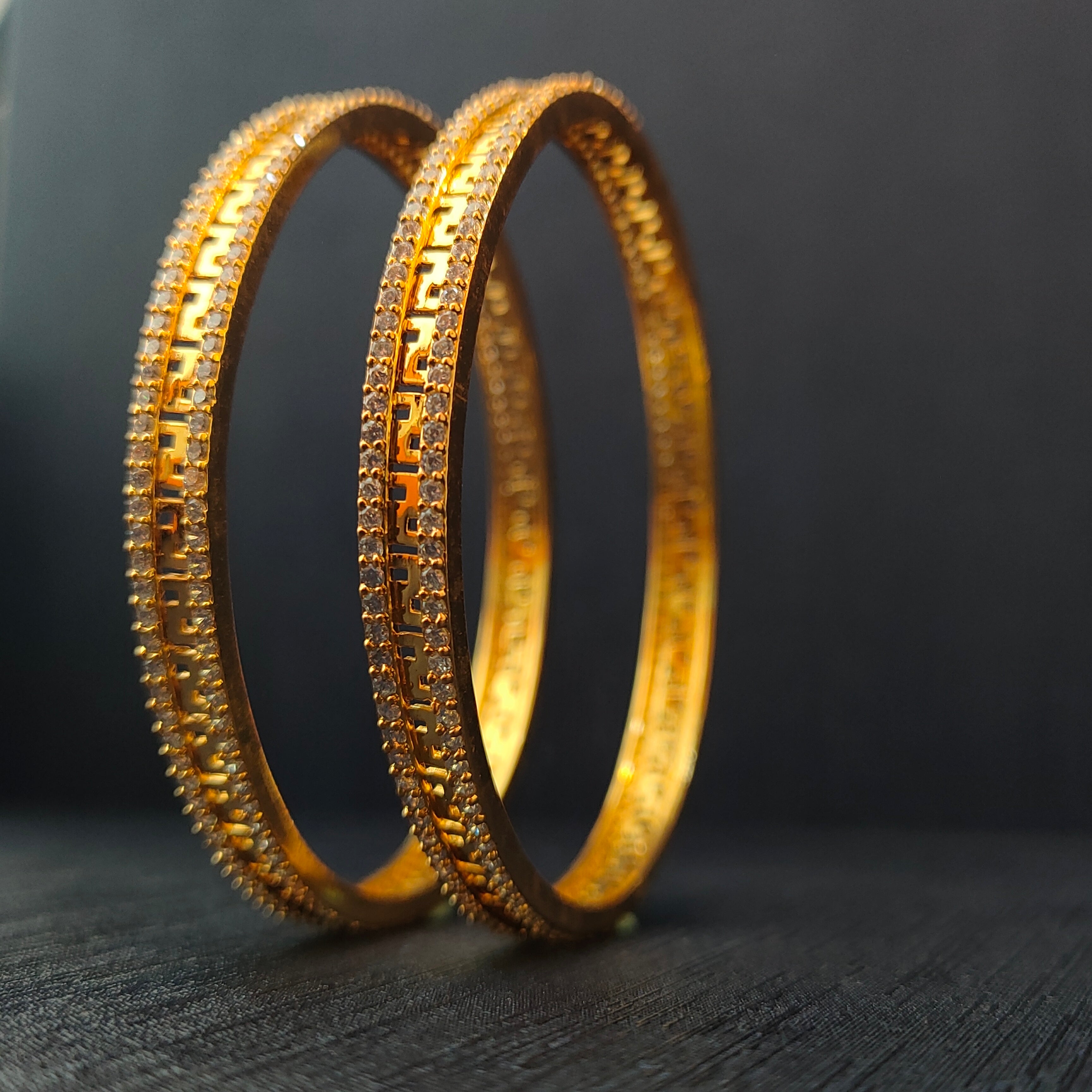 925 Silver CZ Stone Turkish Bangle-1369 - Size 2.6